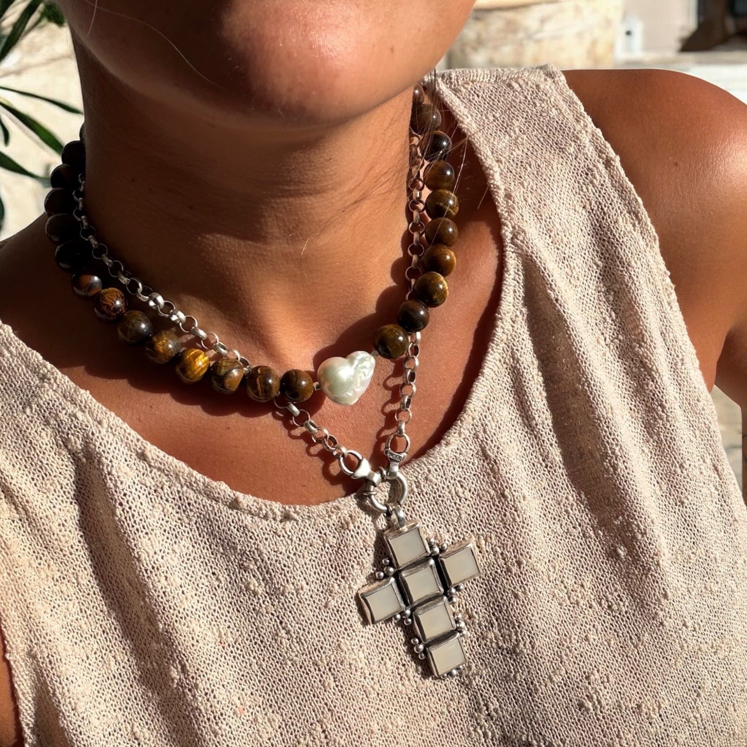 Collar Rocking Balls “Terra” - Ojo de Tigre