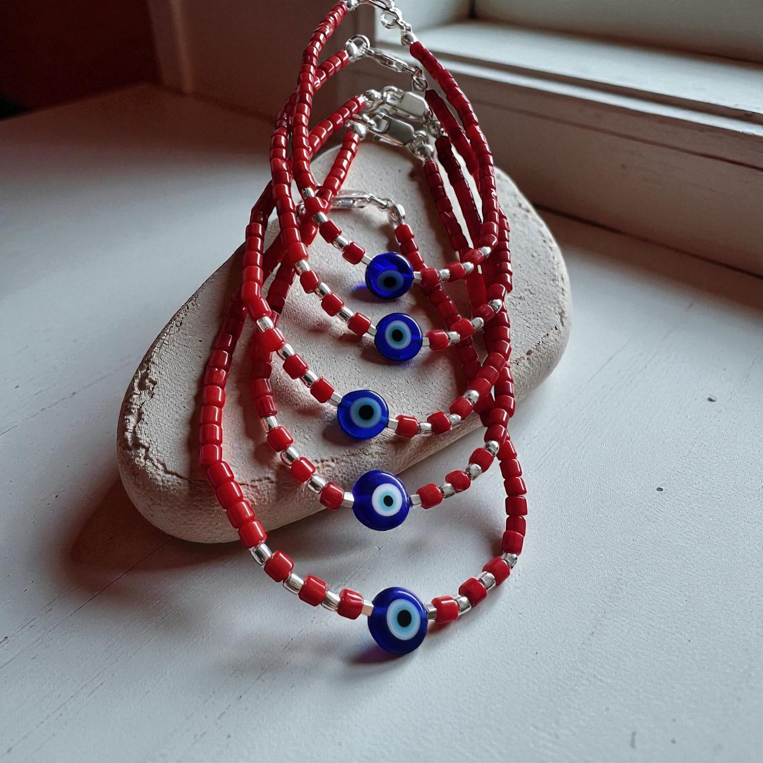 Pulsera Coral - Protección y Ojo Nazar