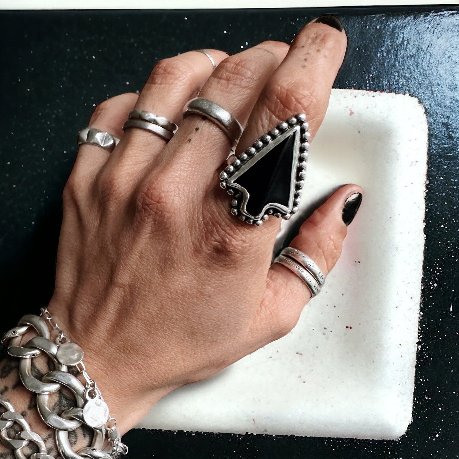 Anillo Punta de Flecha M - Onix