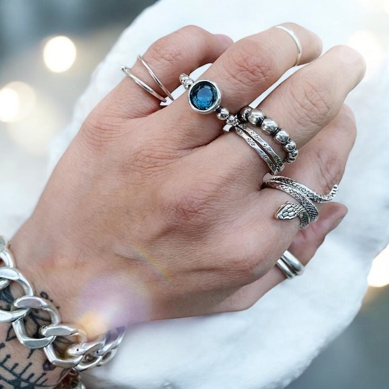 Anillo Flo Topacio London Blue