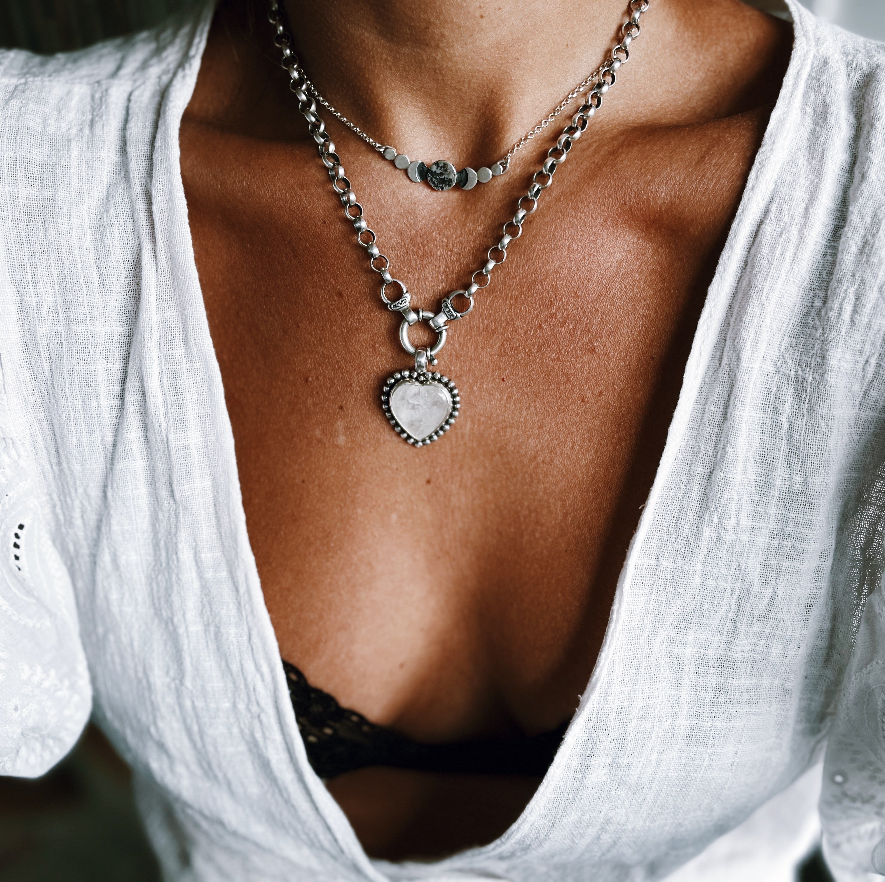 Colgante Gran Corazón Cuarzo