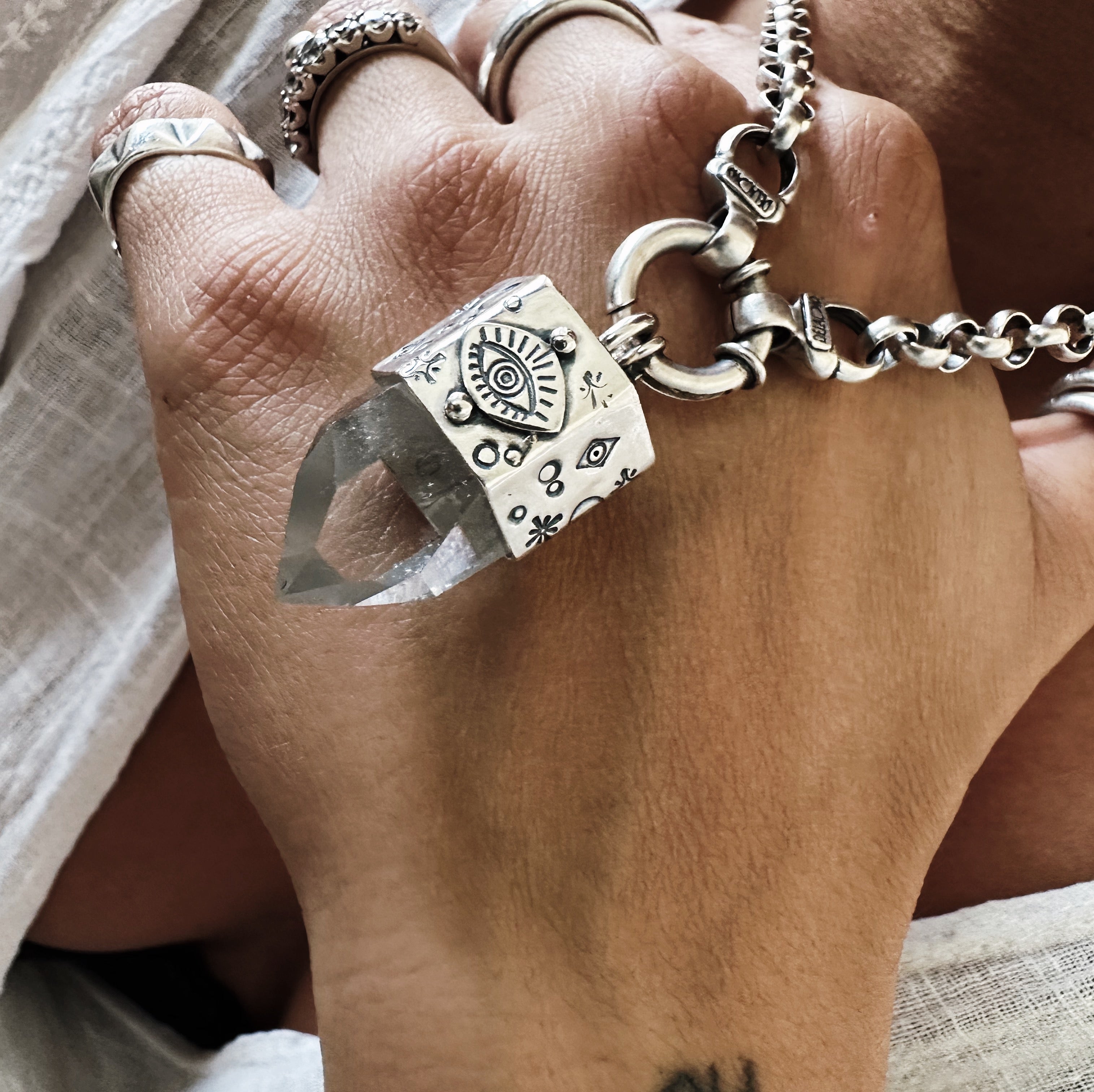 Colgante Puntas Misticas ~ Cuarzo “L”