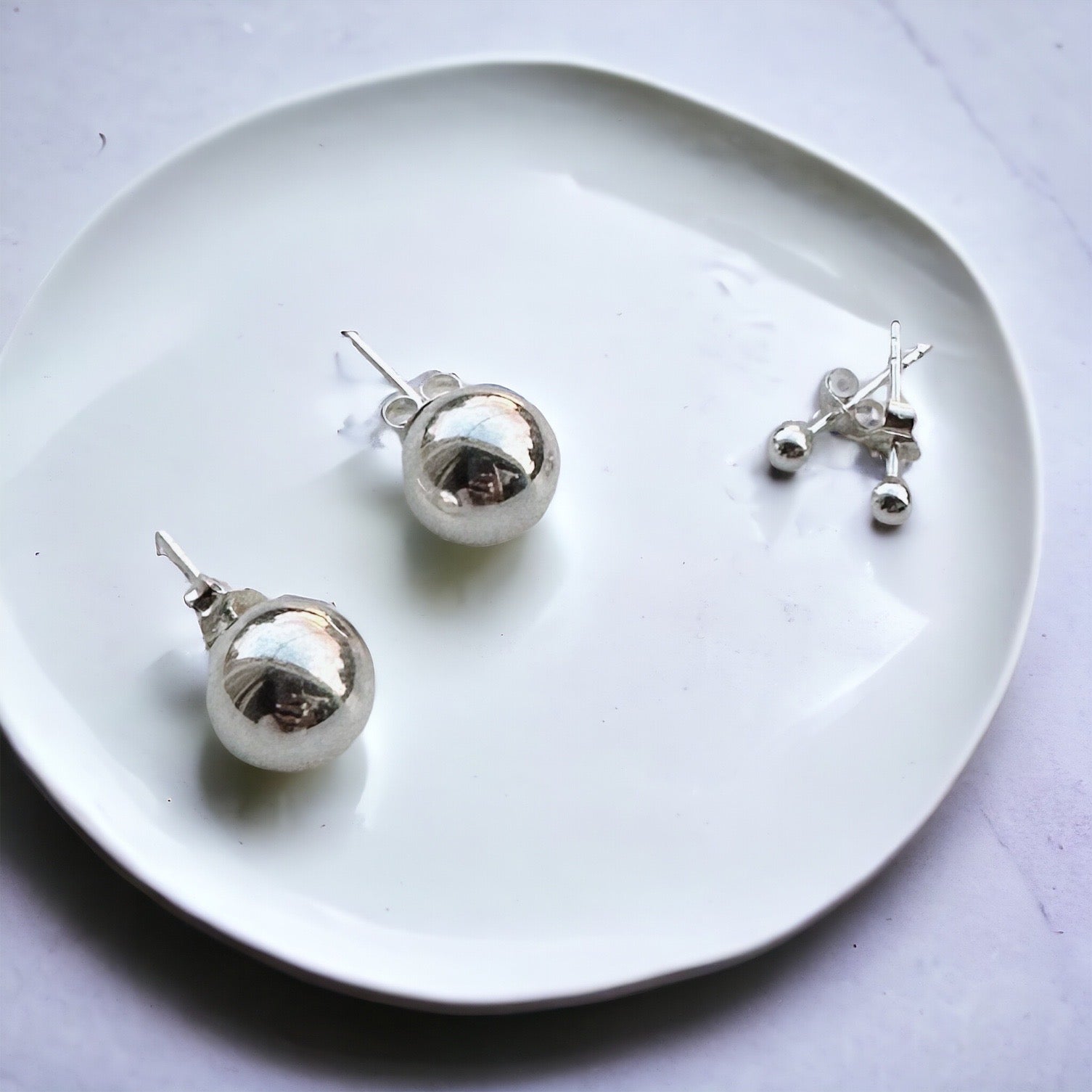 Aros Perla de Plata + de Regalo mini perlitas Plata