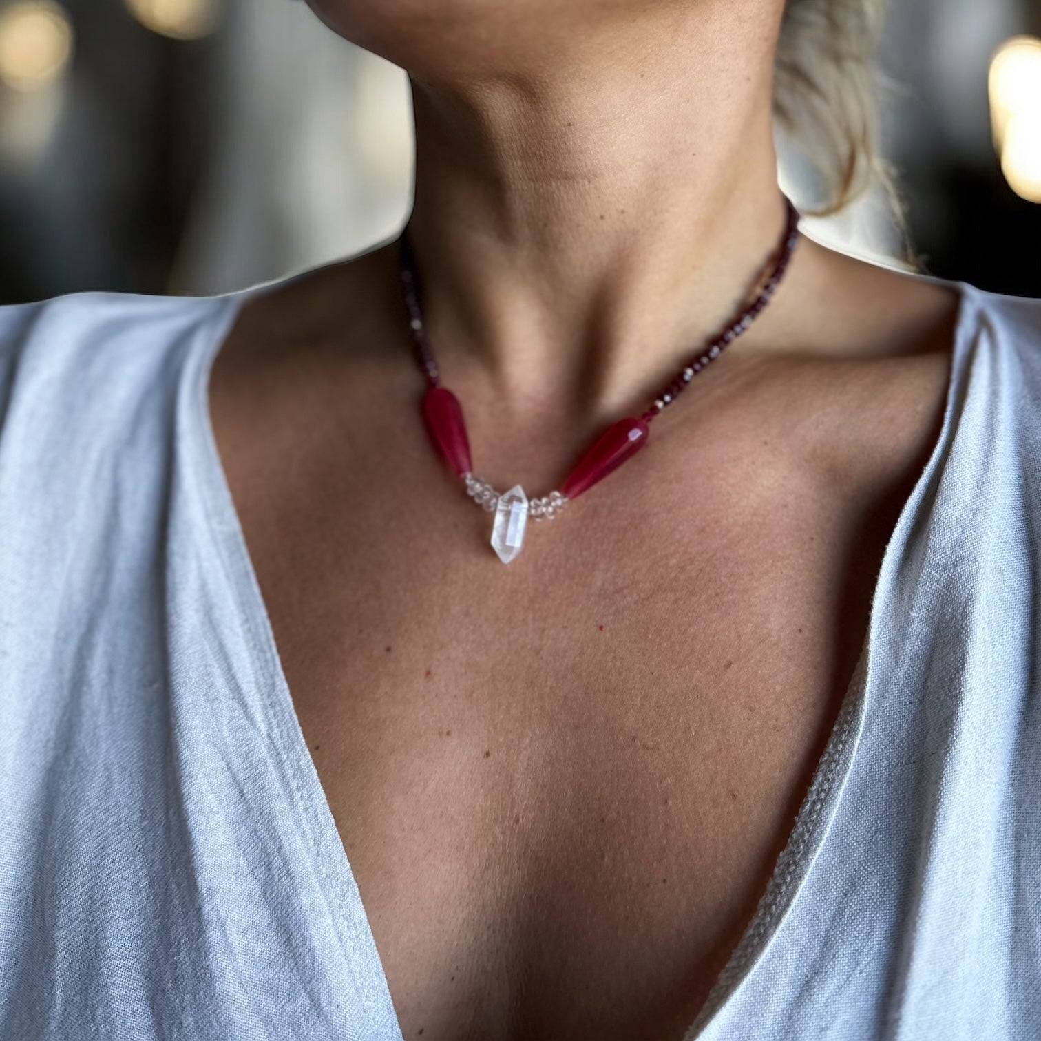 Collar Mini Tibetano - Bordeaux