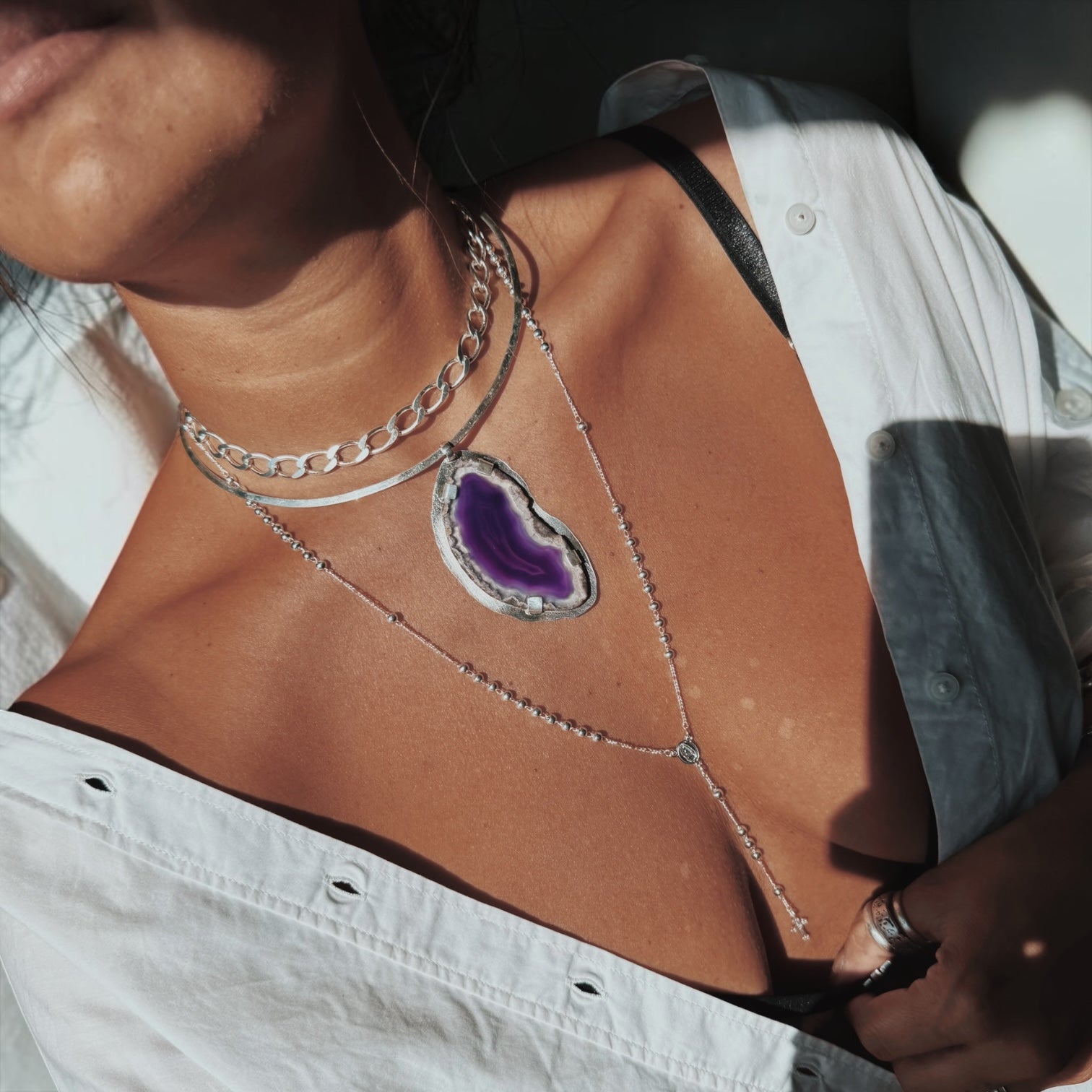 Collar Tiara Ágata ~ Purple Haze
