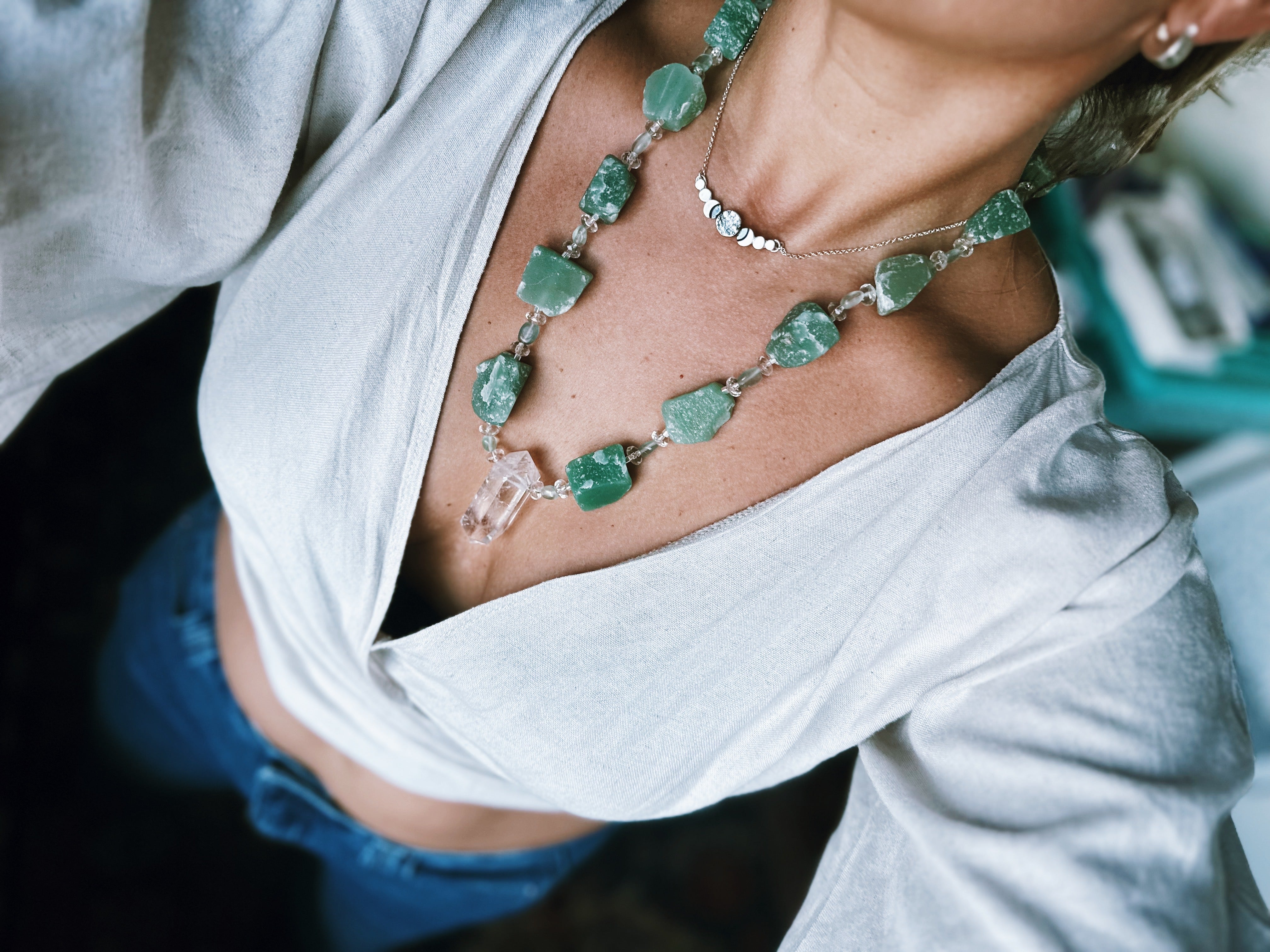 Collar Tibetano - Jade Verde
