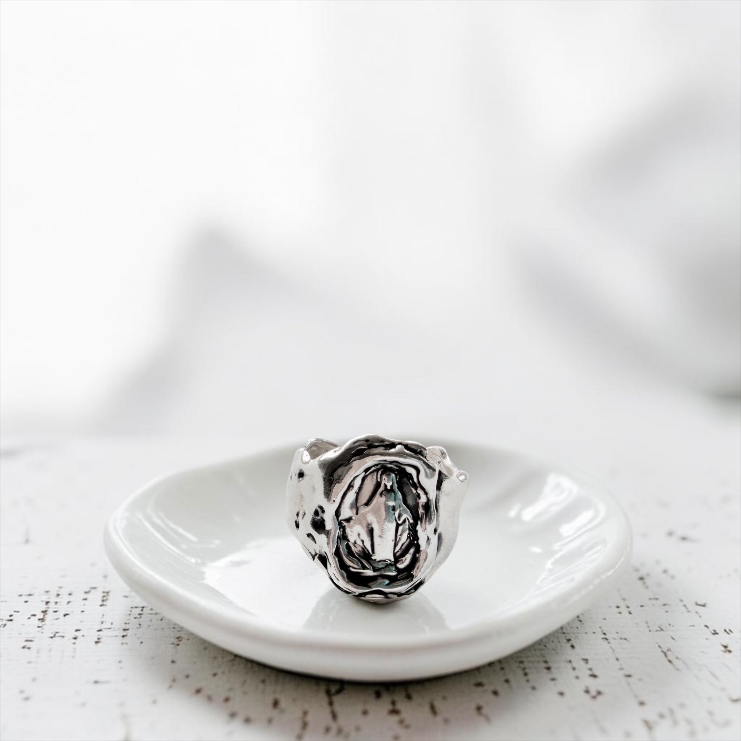 Anillo Sello Mariano - Plata