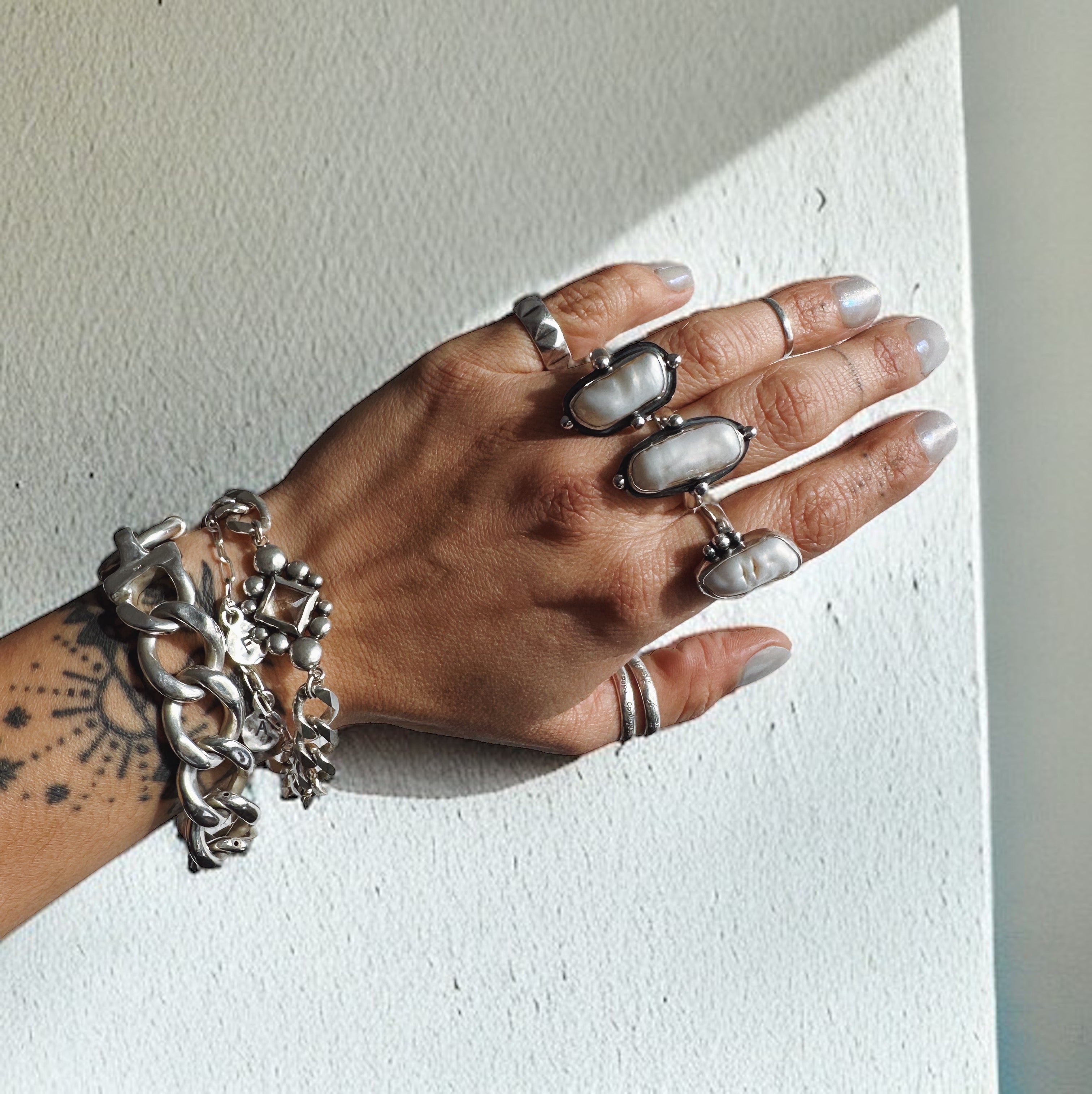 Anillo Perlas Barrocas
