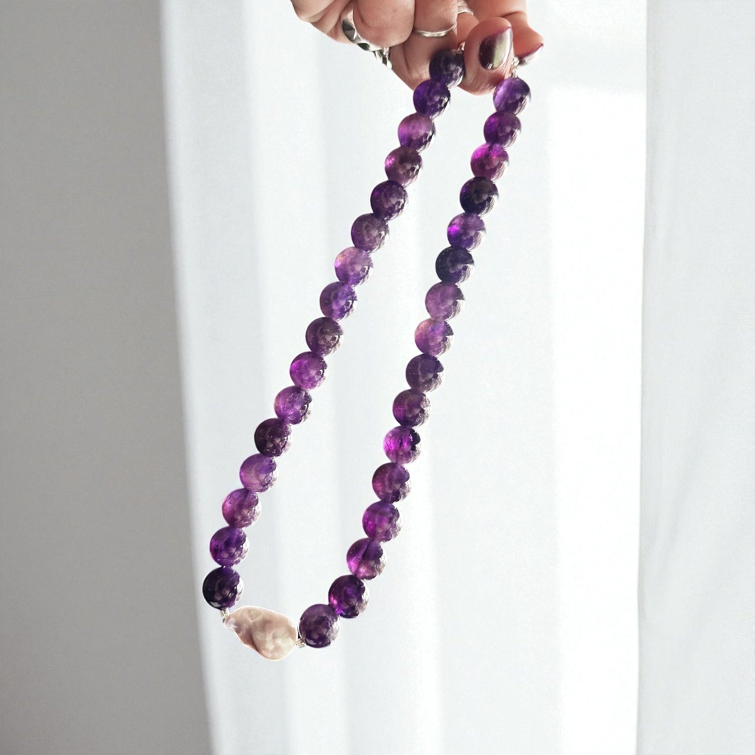 Collar Rocking Balls “ Amatista”