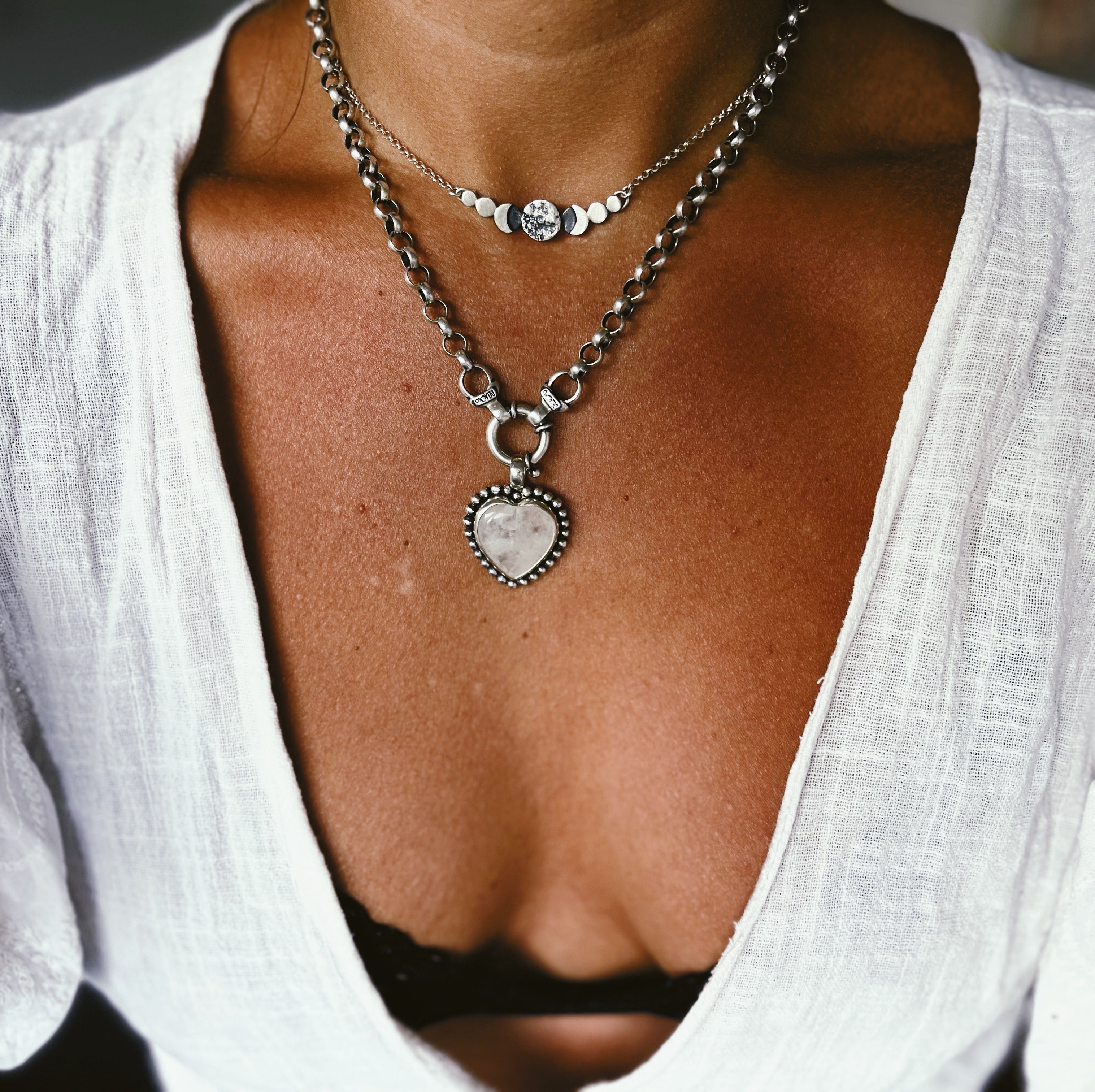 Colgante Gran Corazón Cuarzo