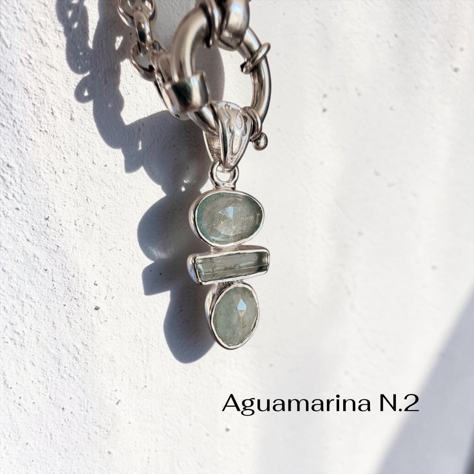 Colgante Trío Aguamarina