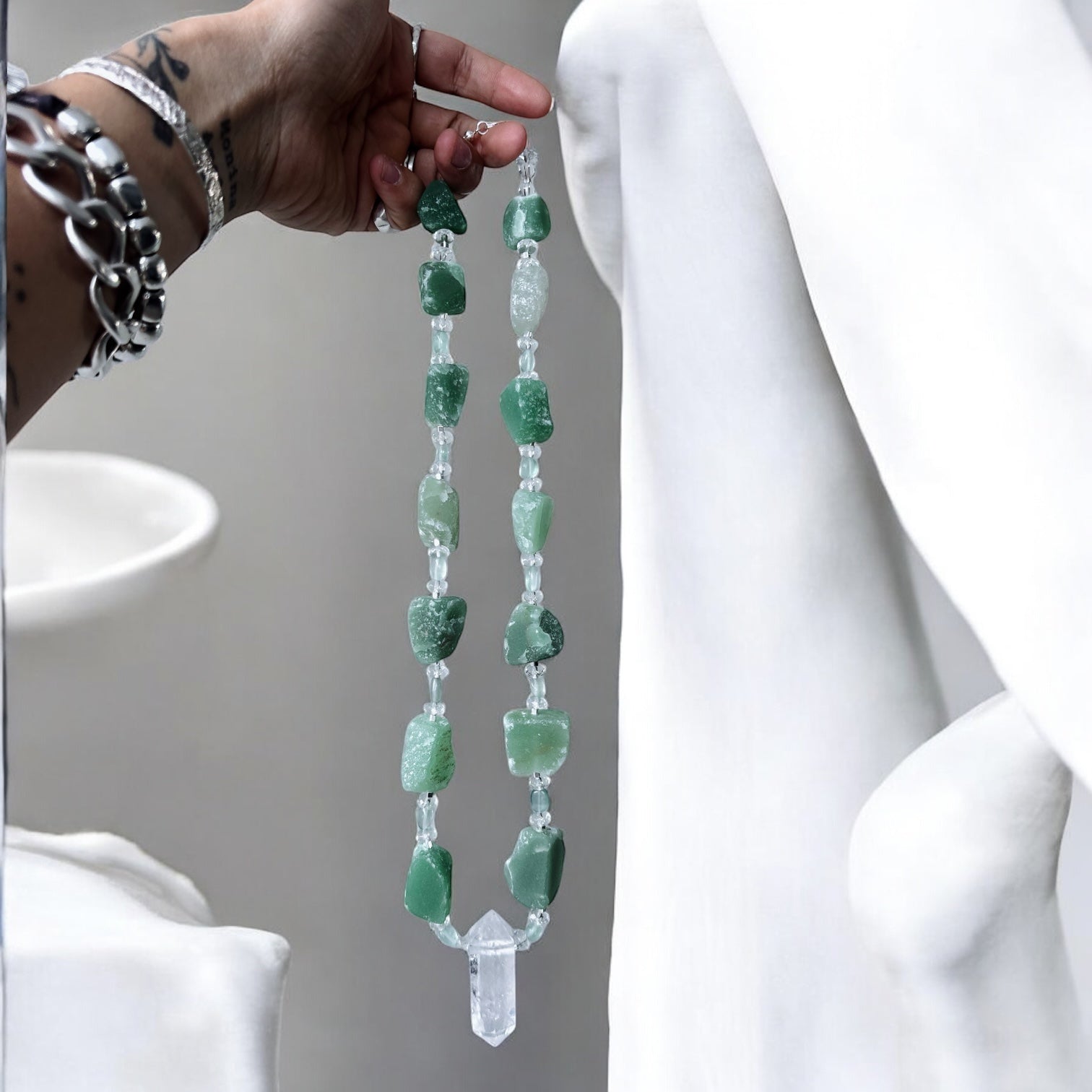 Collar Tibetano - Jade Verde