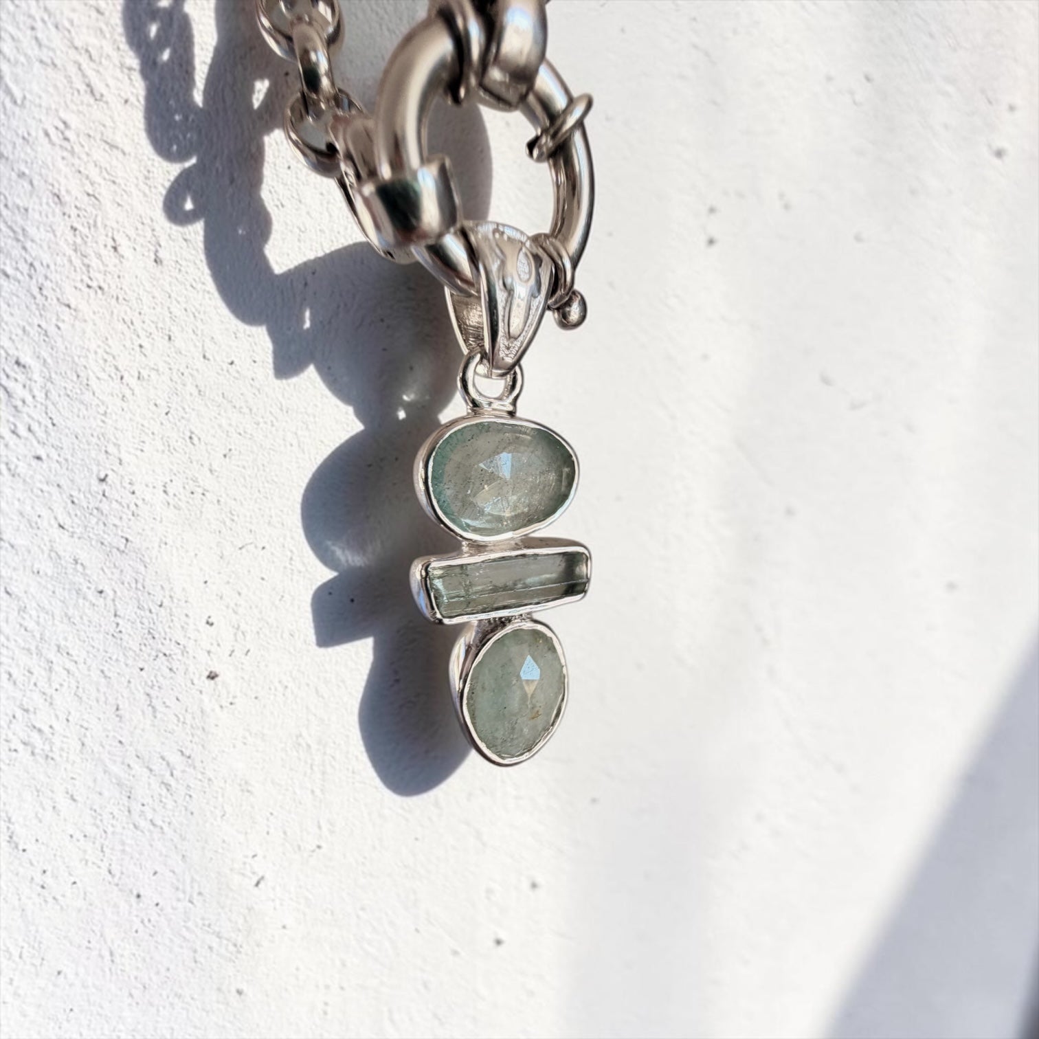 Colgante Trío Aguamarina