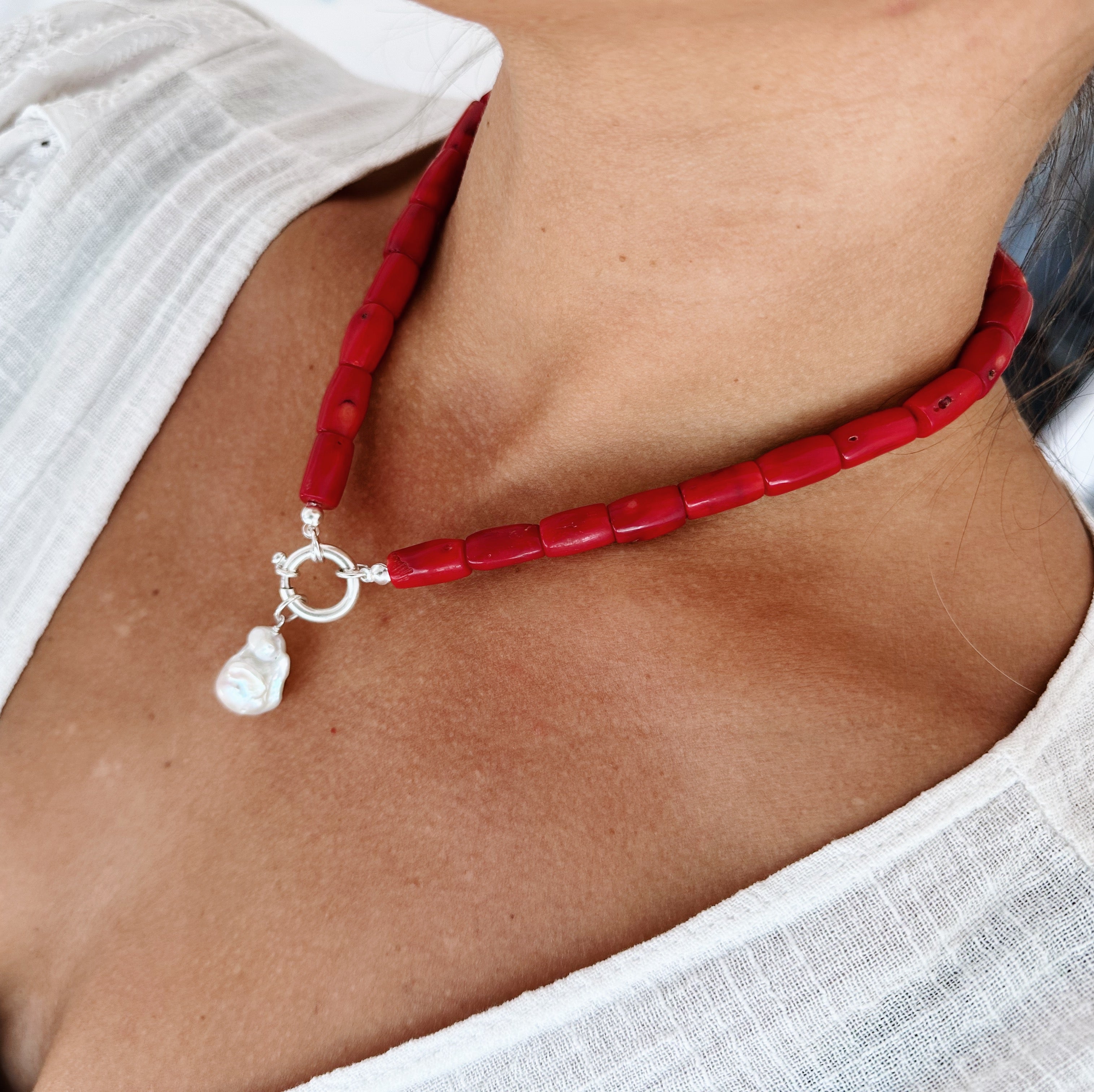 Collar Coral Rojo