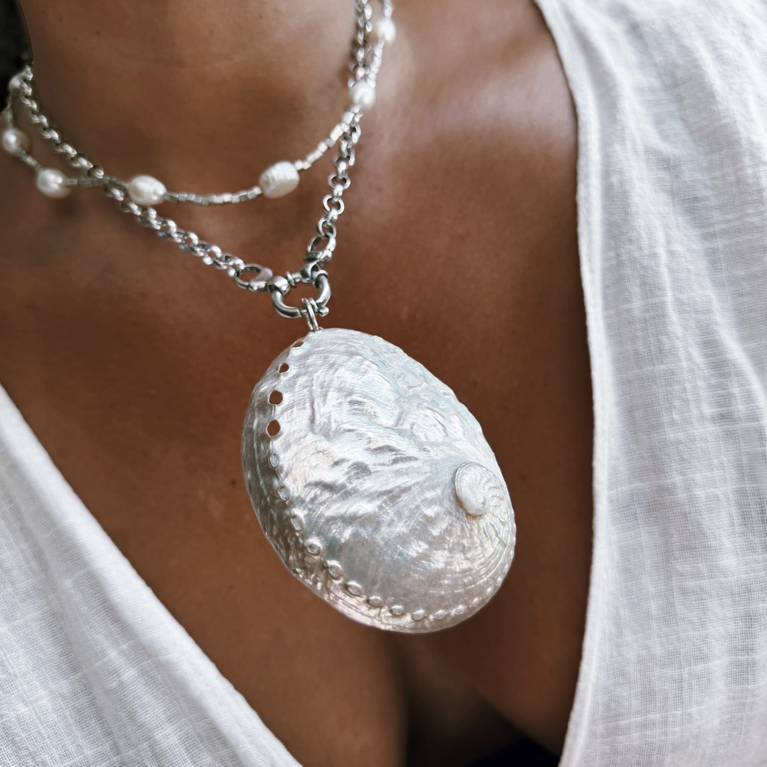 Colgante Abalone Nácar Iridiscente