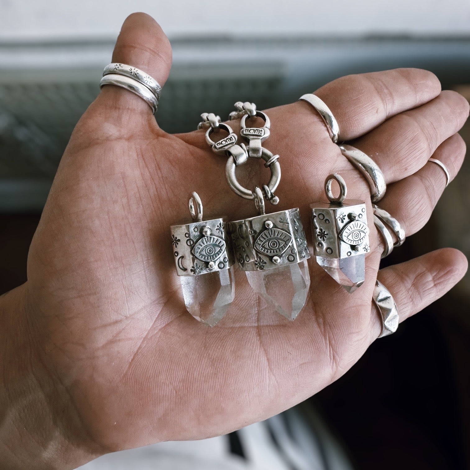 Colgante Puntas Misticas ~ Cuarzo “L”