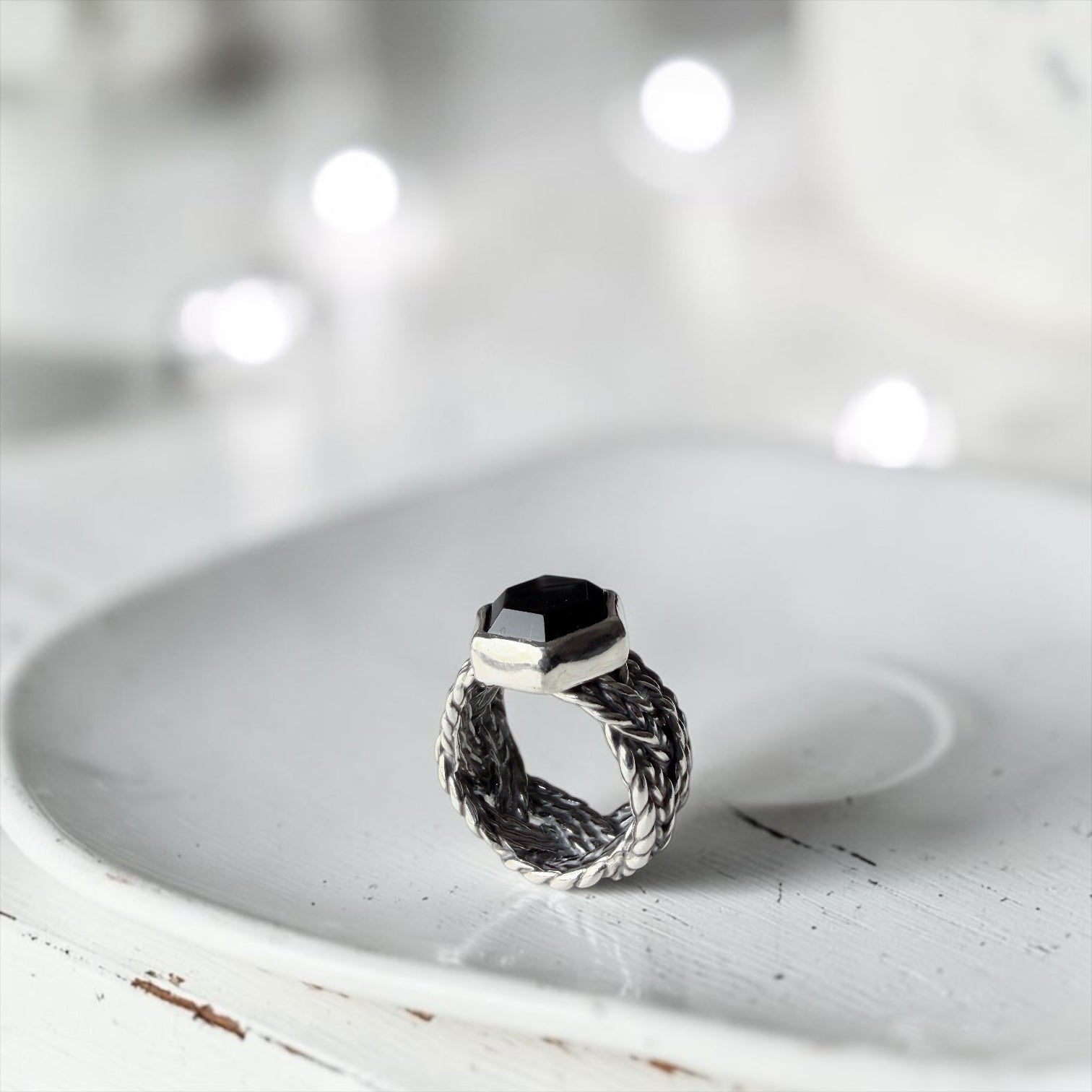 Anillo Tejido Onix