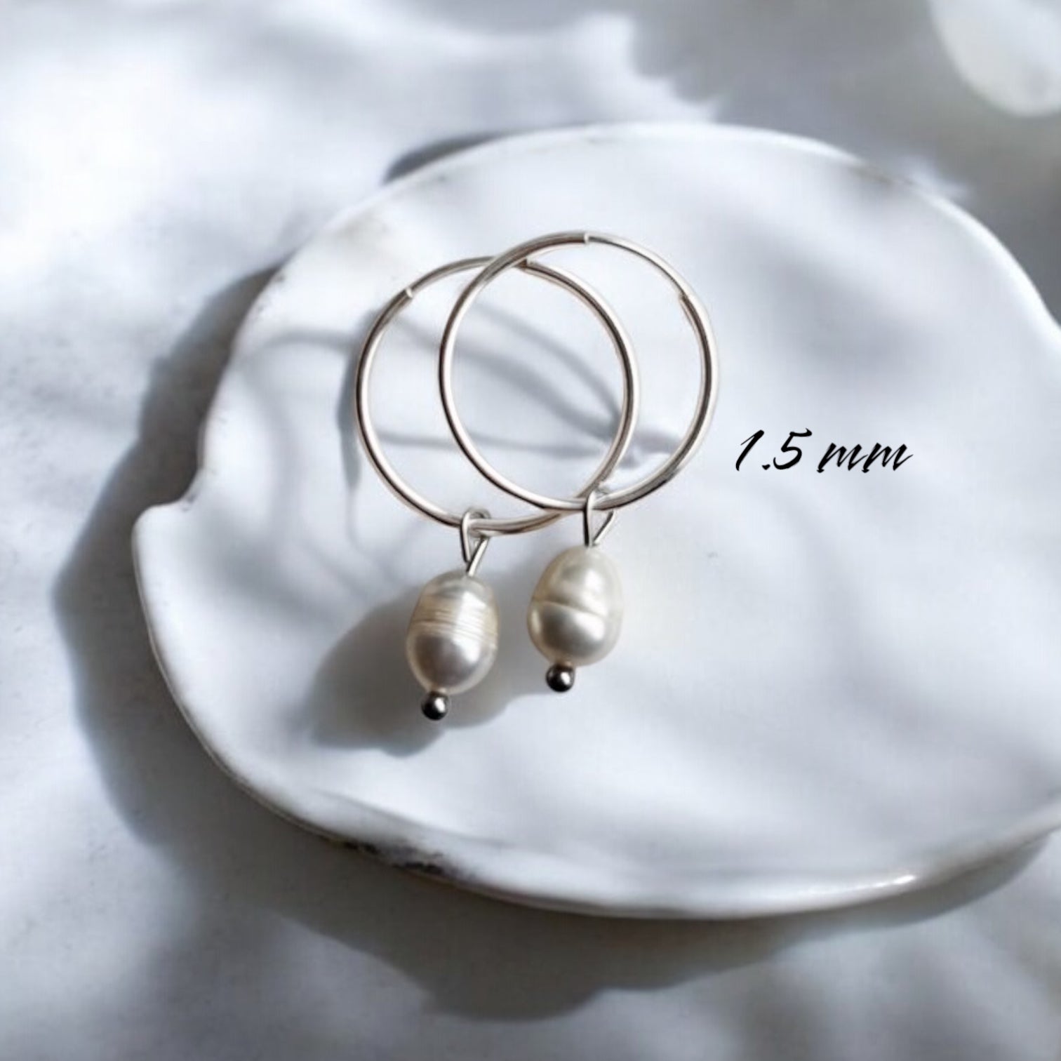 Aros plata + perlas