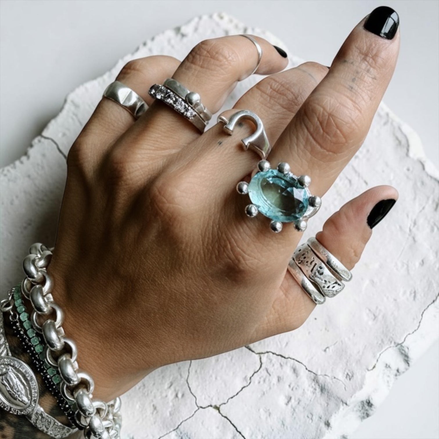 Anillo El refugio - Light Blue