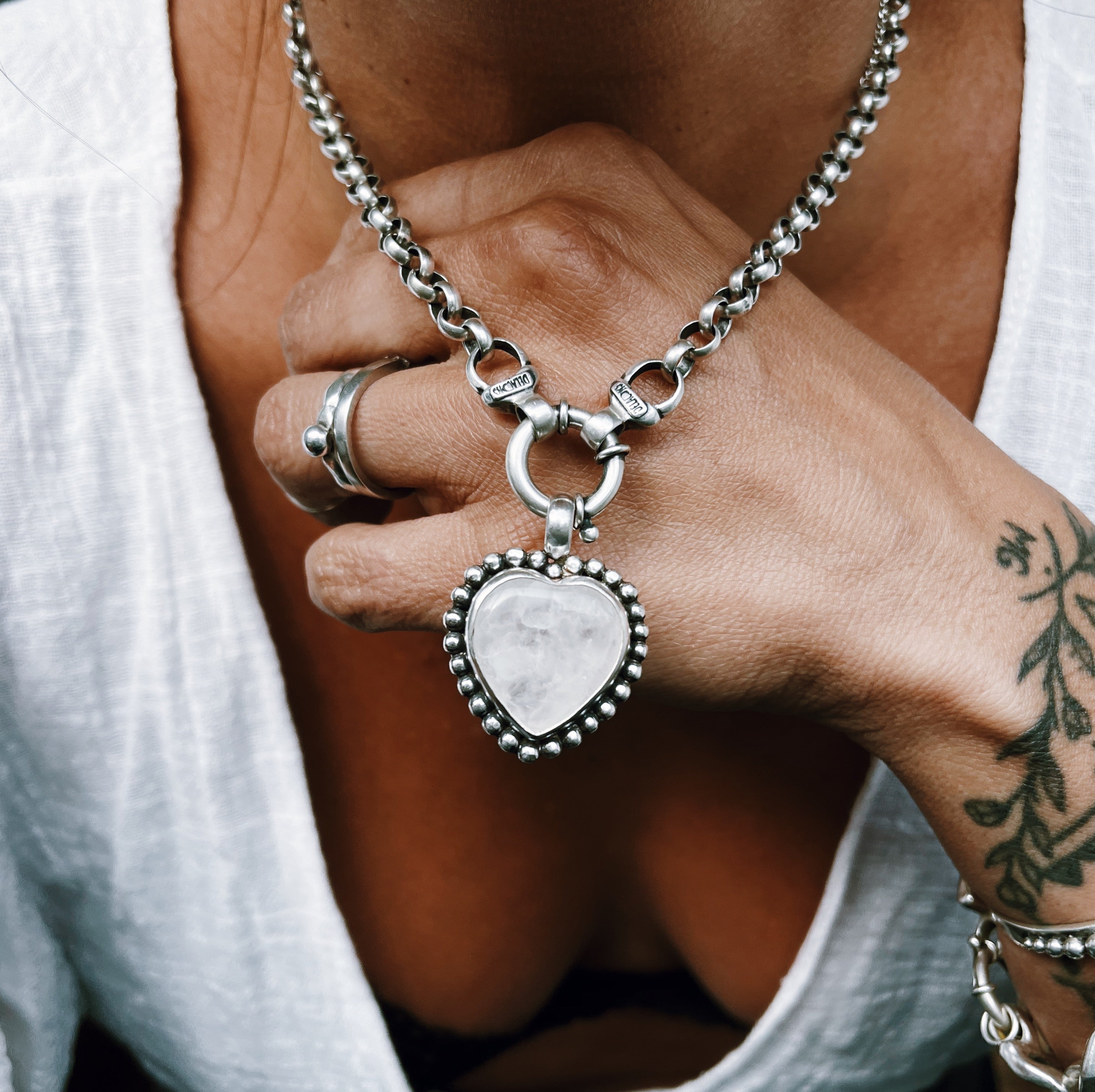 Colgante Gran Corazón Cuarzo