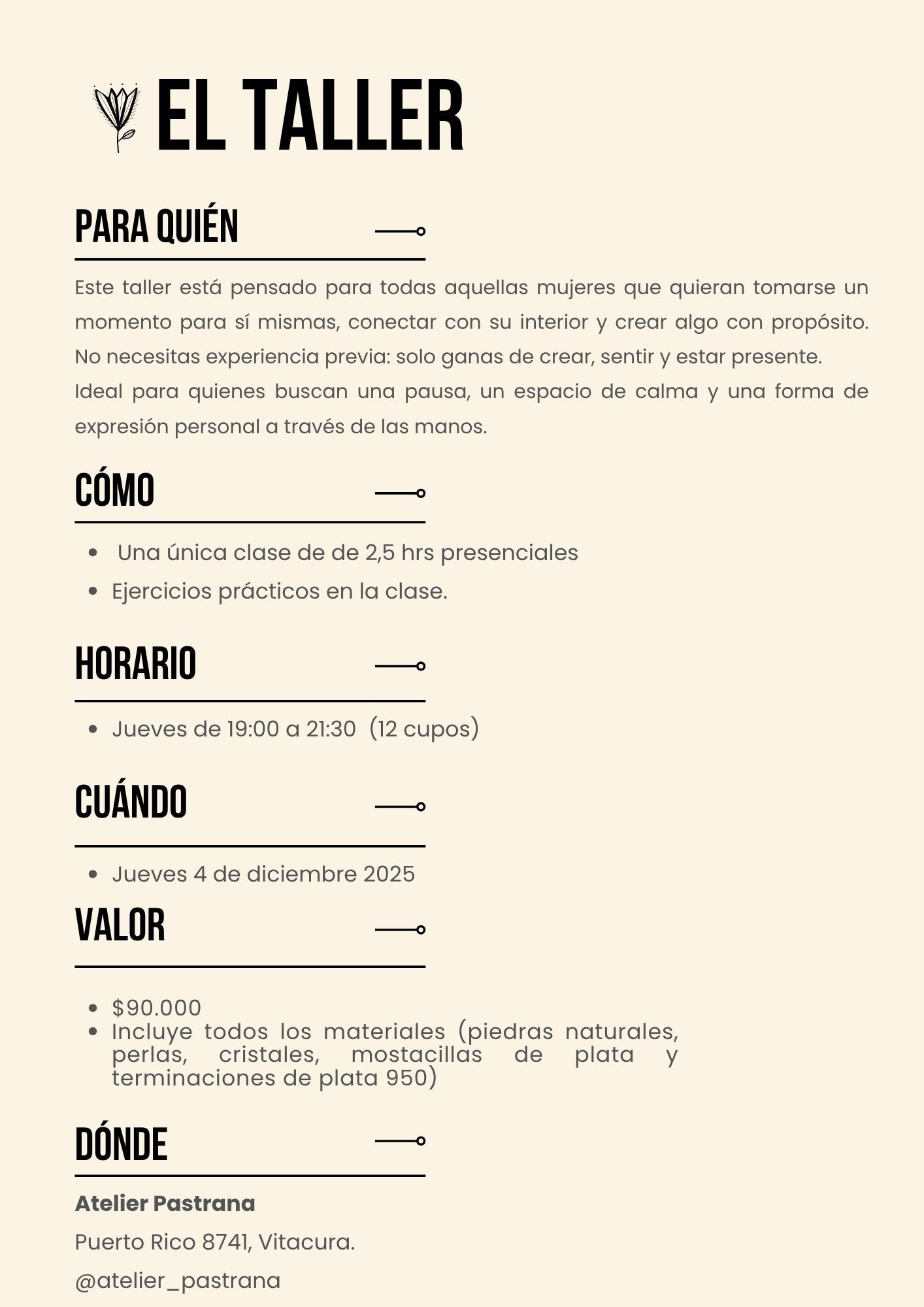 Workshop Collares con Alma - LOS Andes