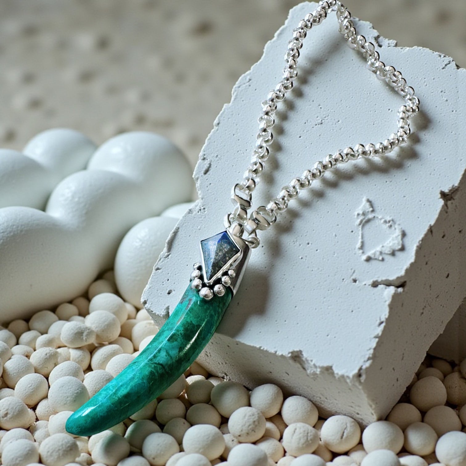 Colgante cuerno Crisocola