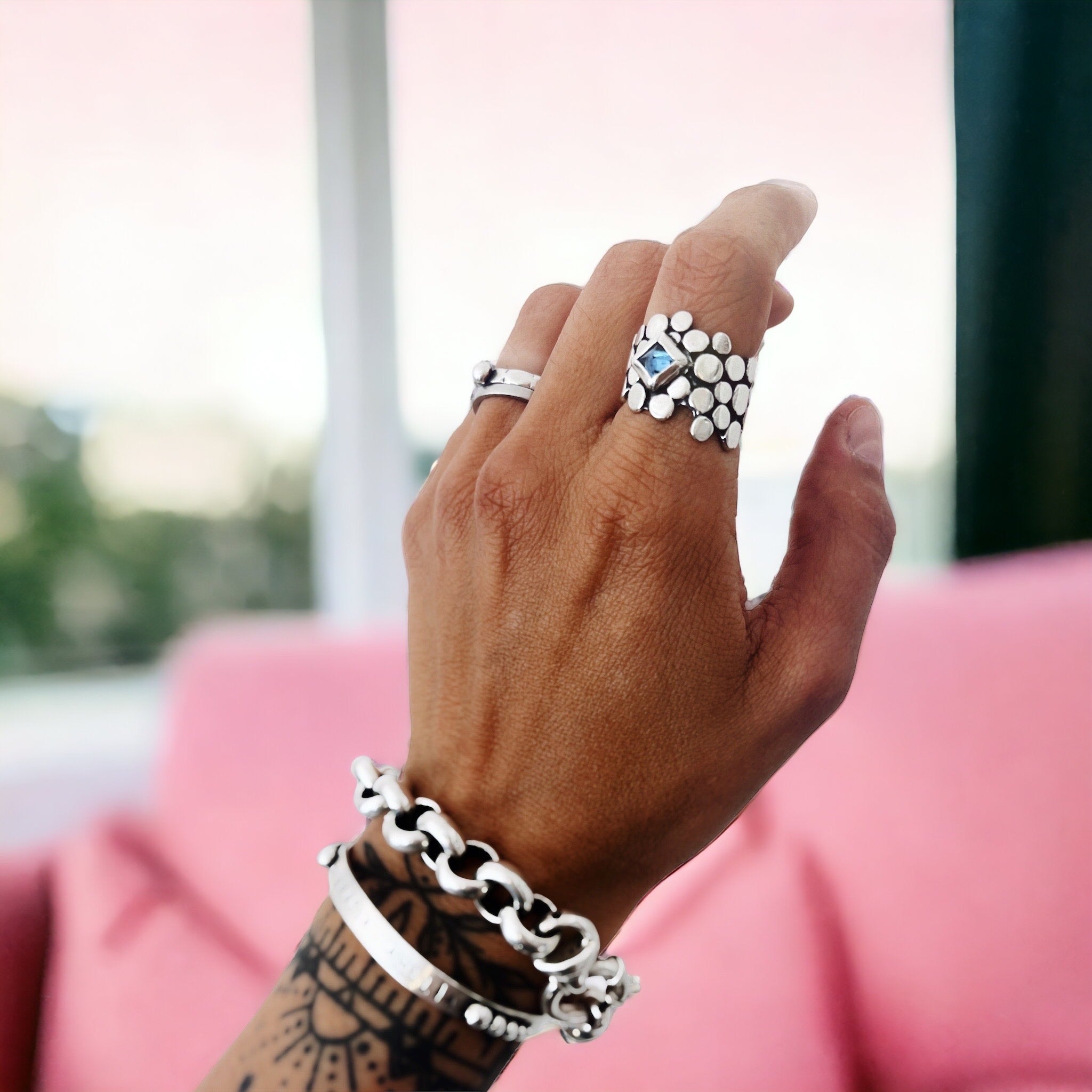 Anillo Rocas Rombo Topacio