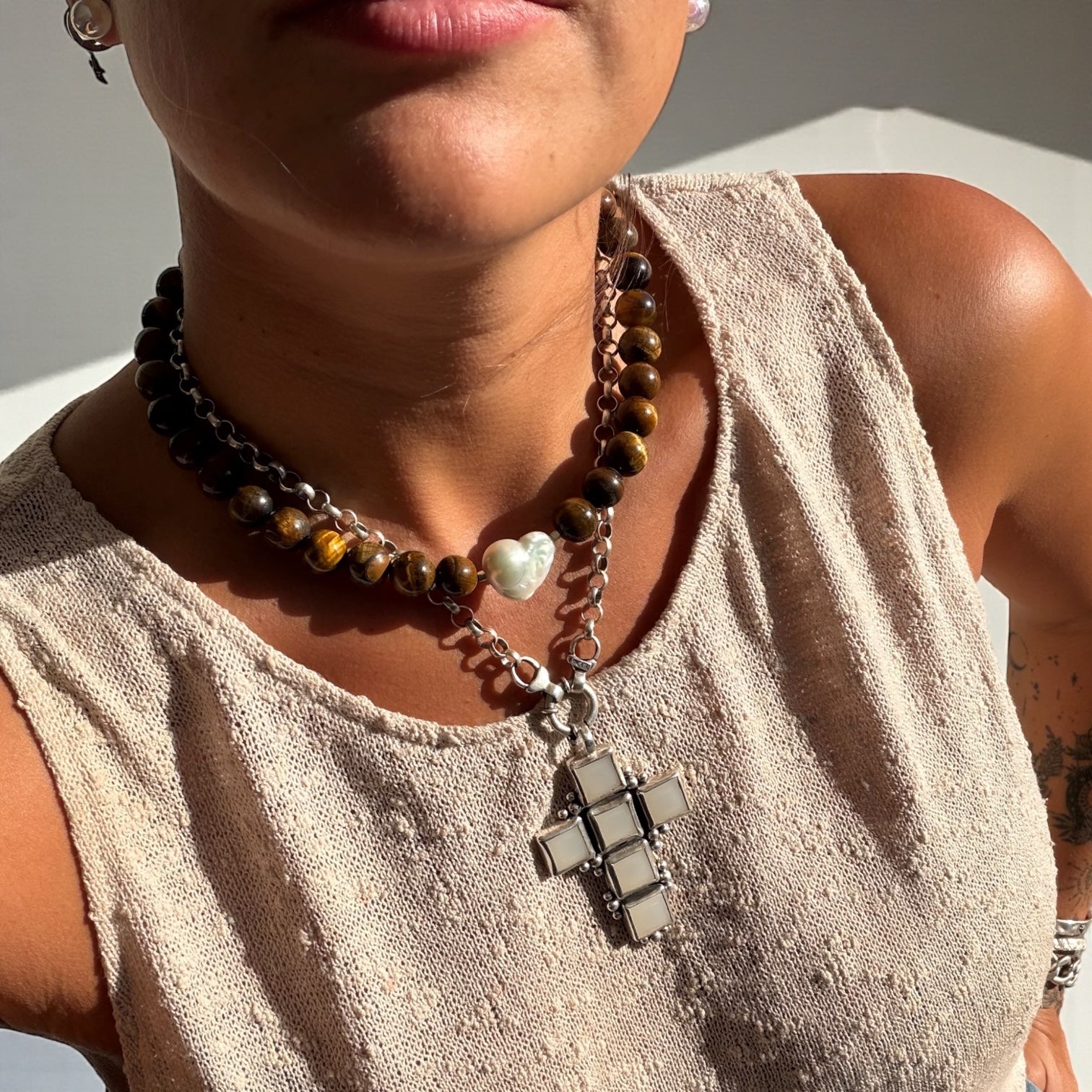 Collar Rocking Balls “Terra” - Ojo de Tigre