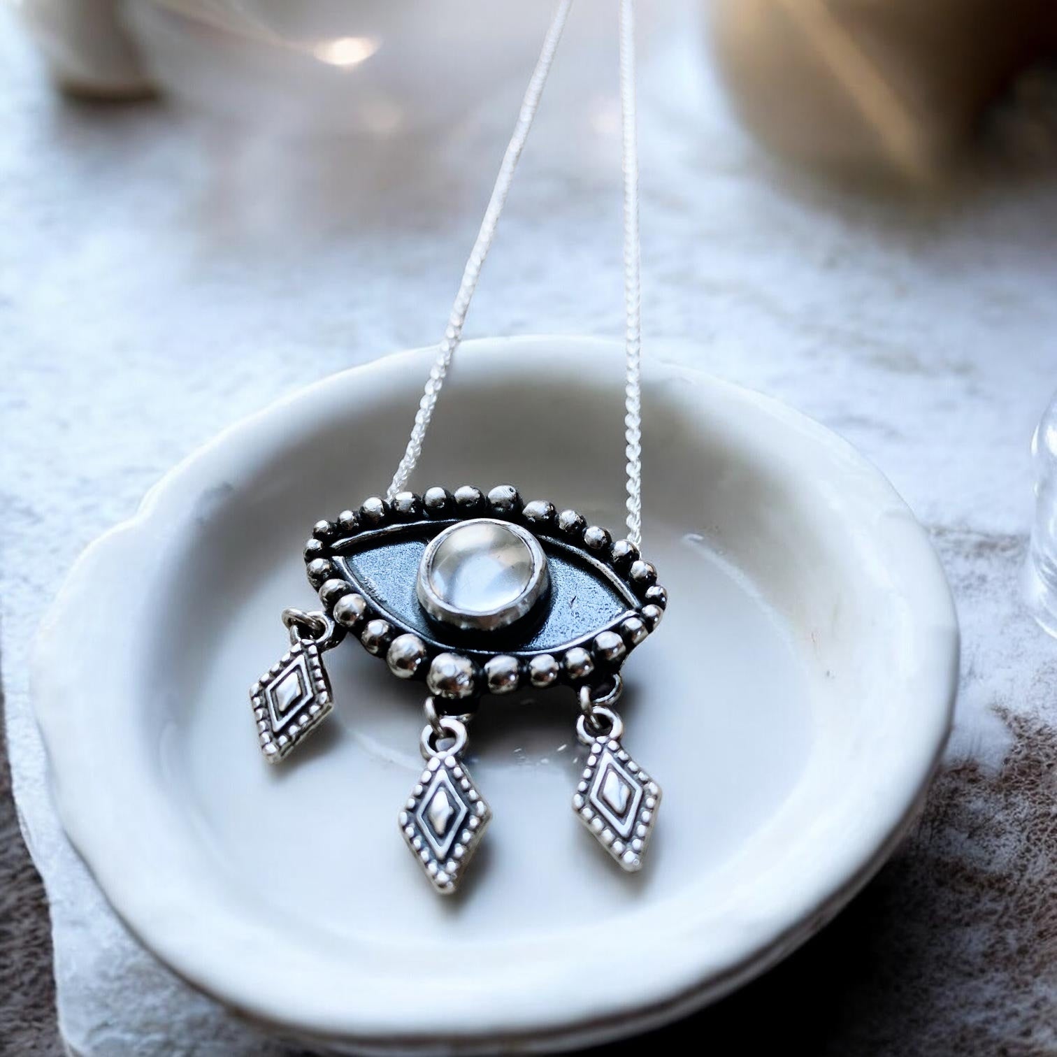 Colgante Ojo Flamenco - Varias Piedras