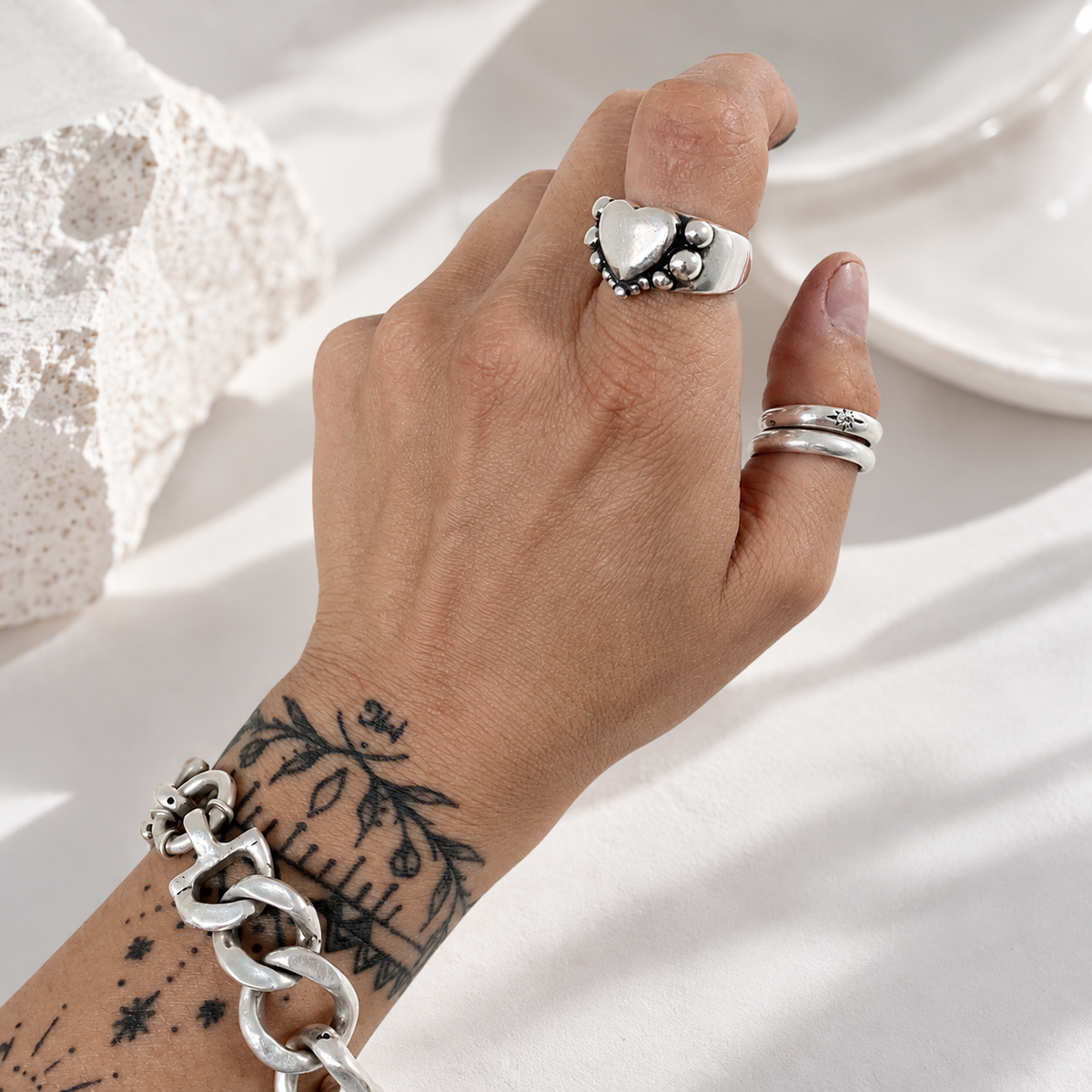 Anillo corazon empelotado
