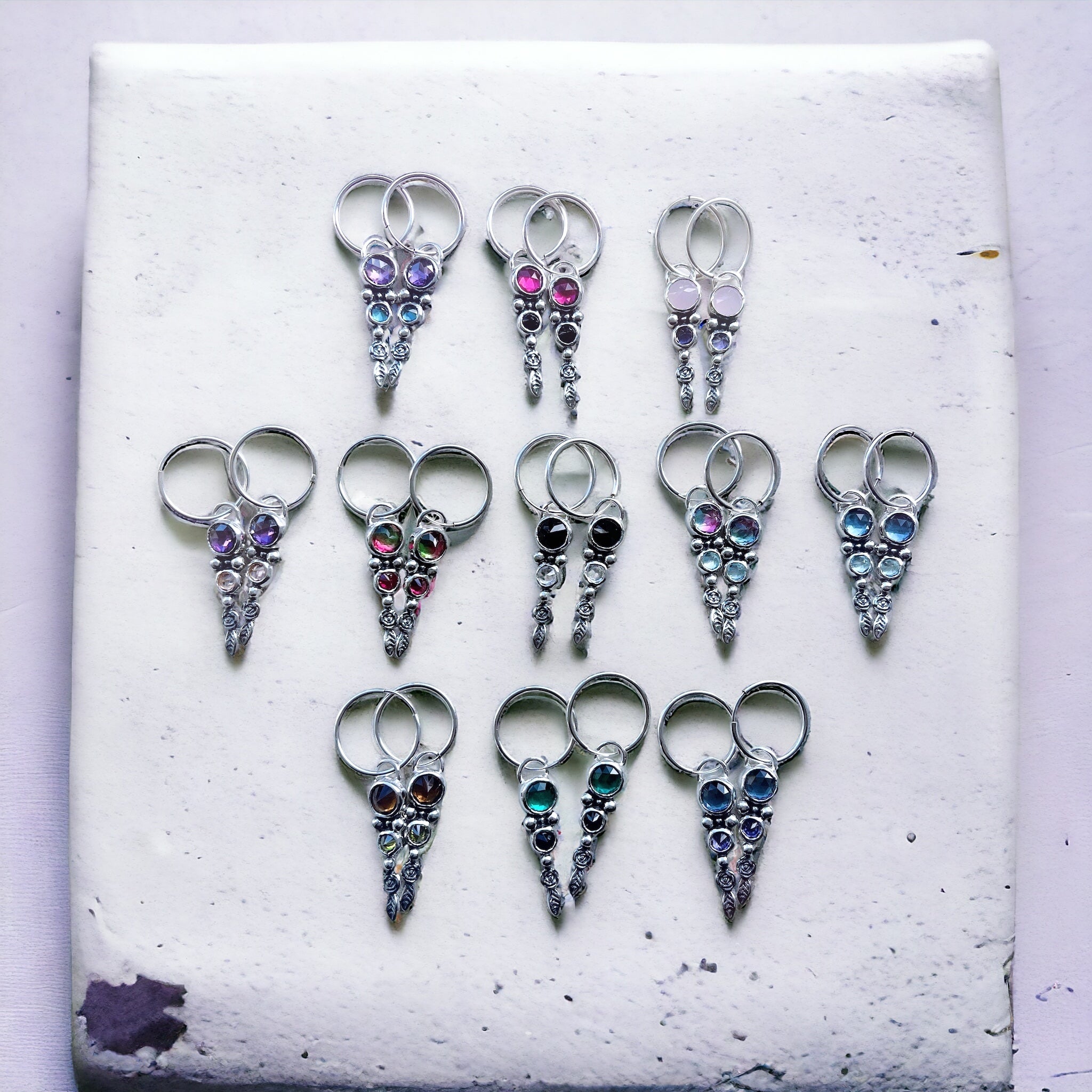 Aros Rosa Trepadora / varias piedras