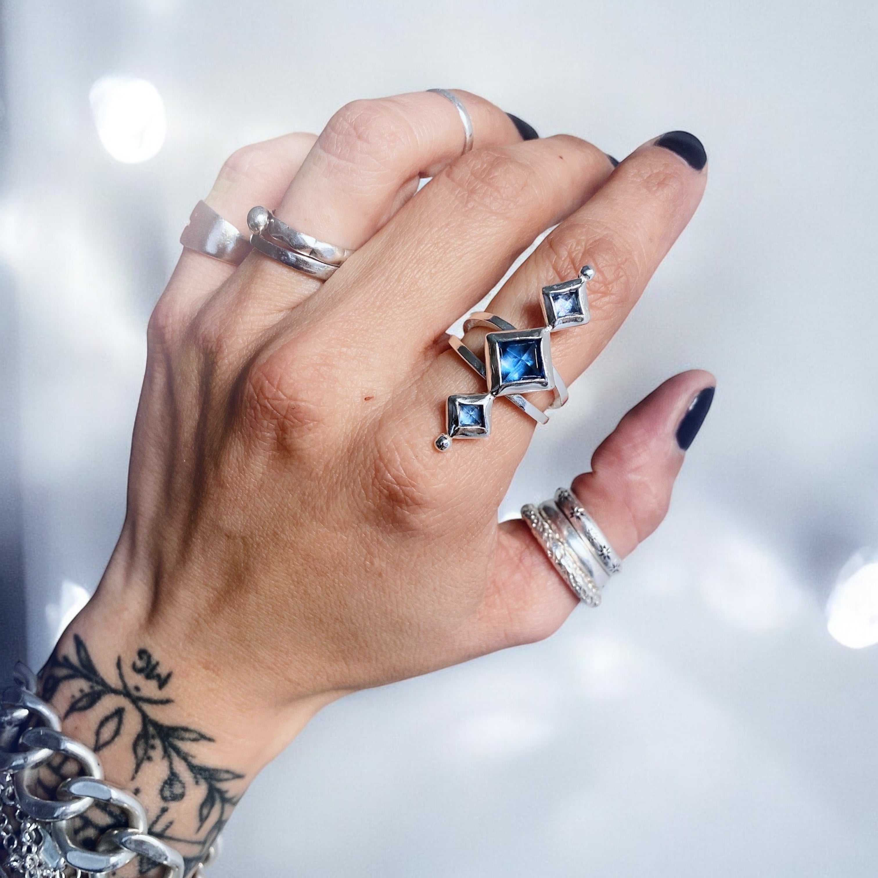 Anillo Ankara - Topacio London Blue