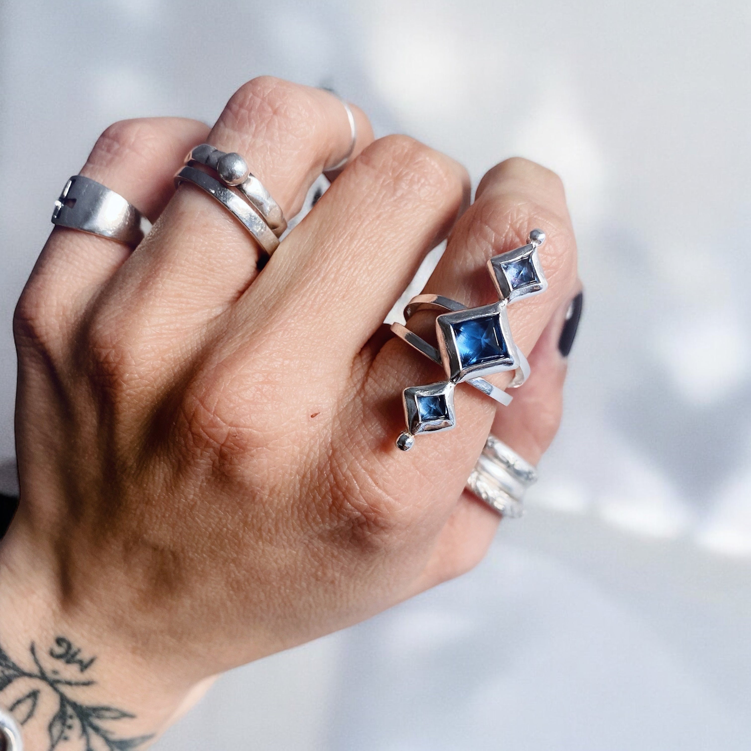 Anillo Ankara - Topacio London Blue