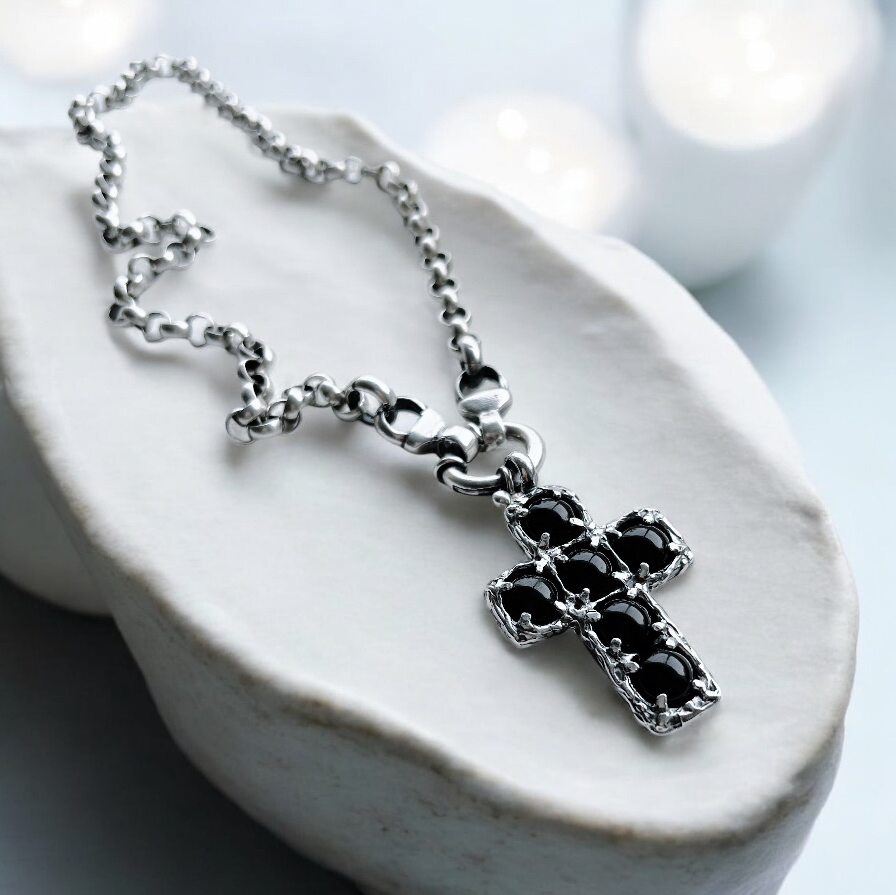 Colgante Rock & Cross (Varias Piedras)