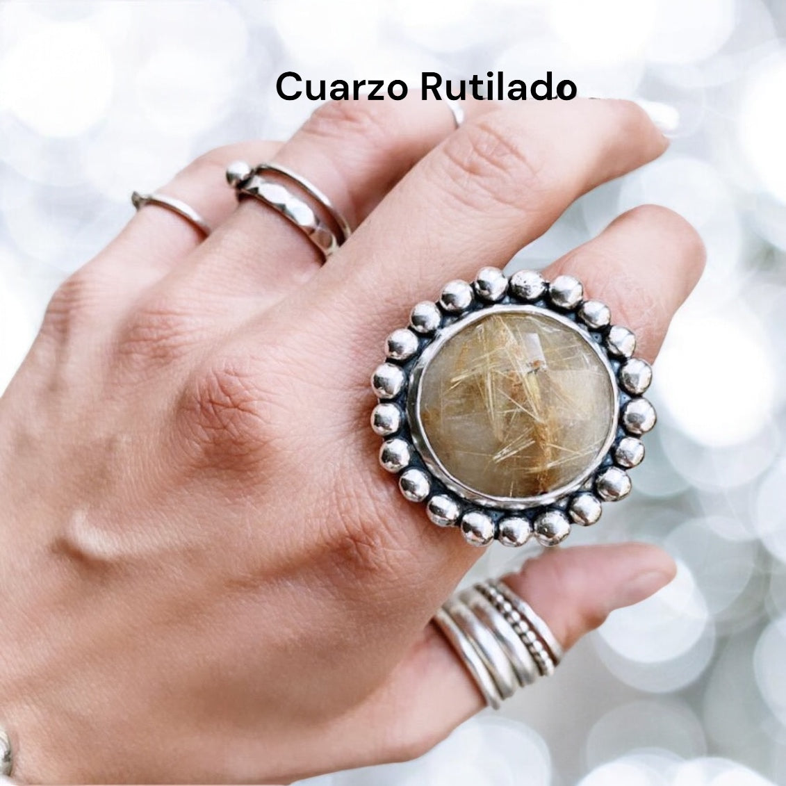 Anillo Big Flower / Piedra a elección