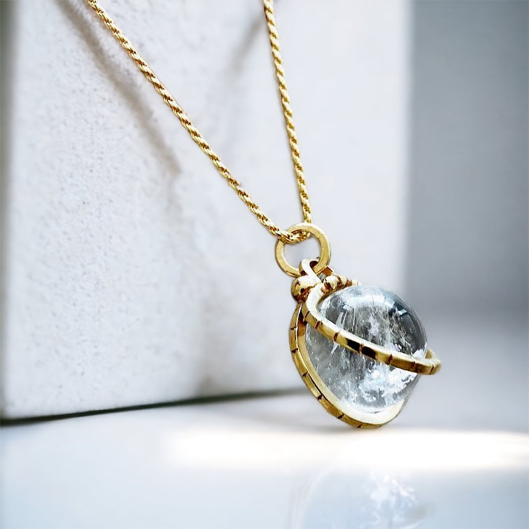 Colgante Halo Clasico Cuarzo “s” Gold