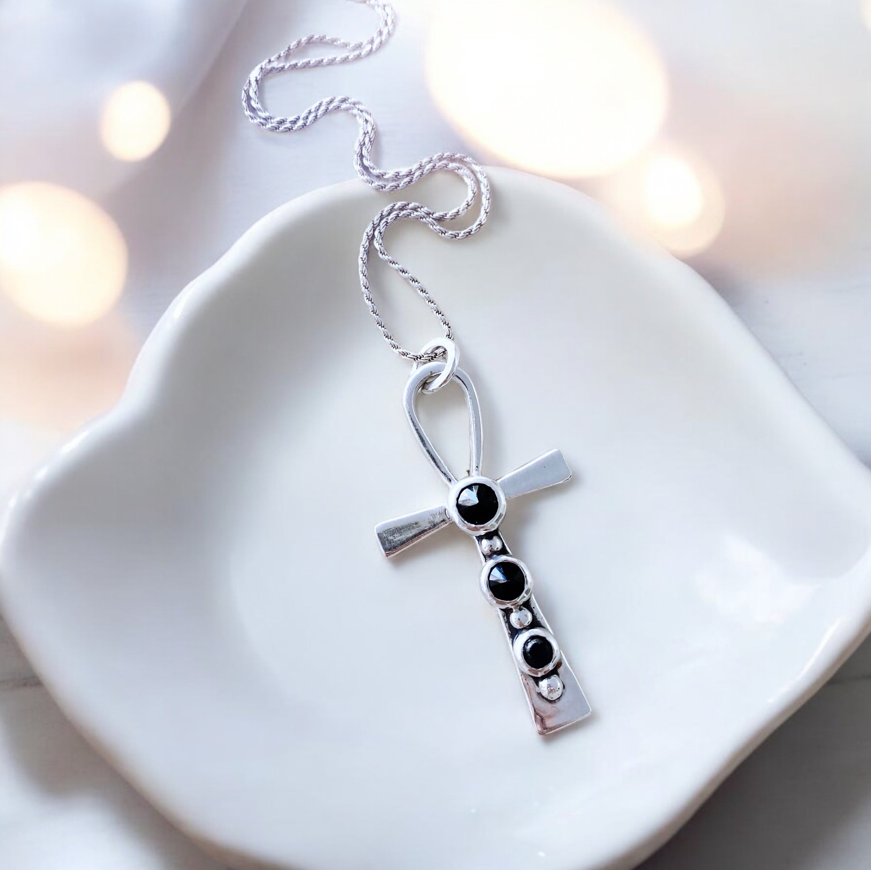 Colgante Cruz Ankh / Trio Onix