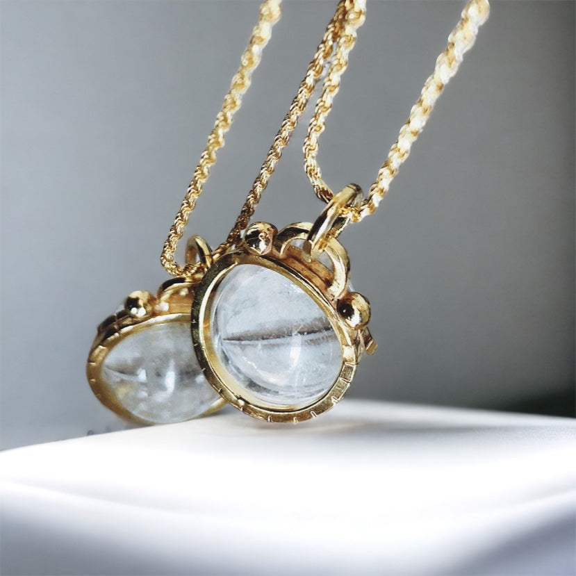 Colgante Halo Clasico Cuarzo “s” Gold