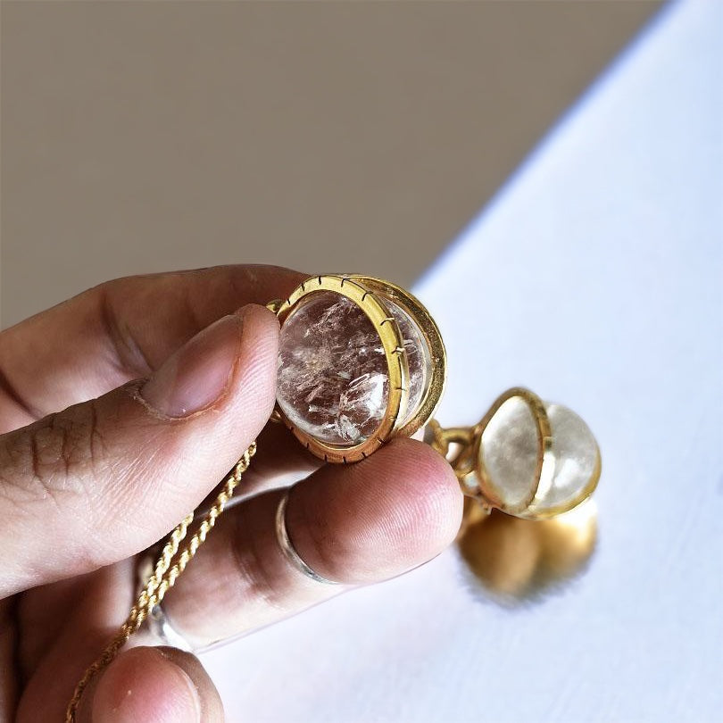 Colgante Halo Clasico Cuarzo “s” Gold