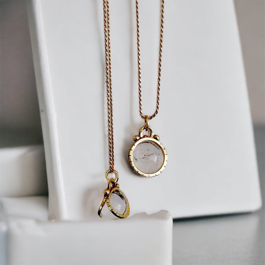 Colgante Halo Clasico Cuarzo “s” Gold