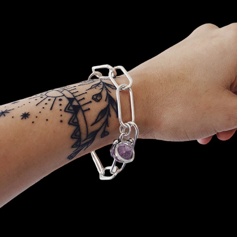 Pulsera Chain on me + Halo (piedra a elección)
