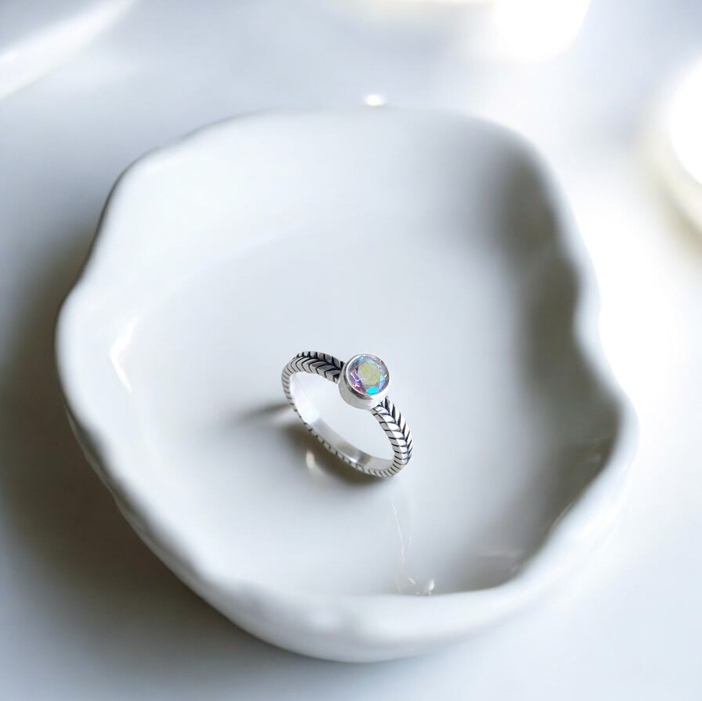 Anillo Espiga + Piedra a elección - PREVENTA