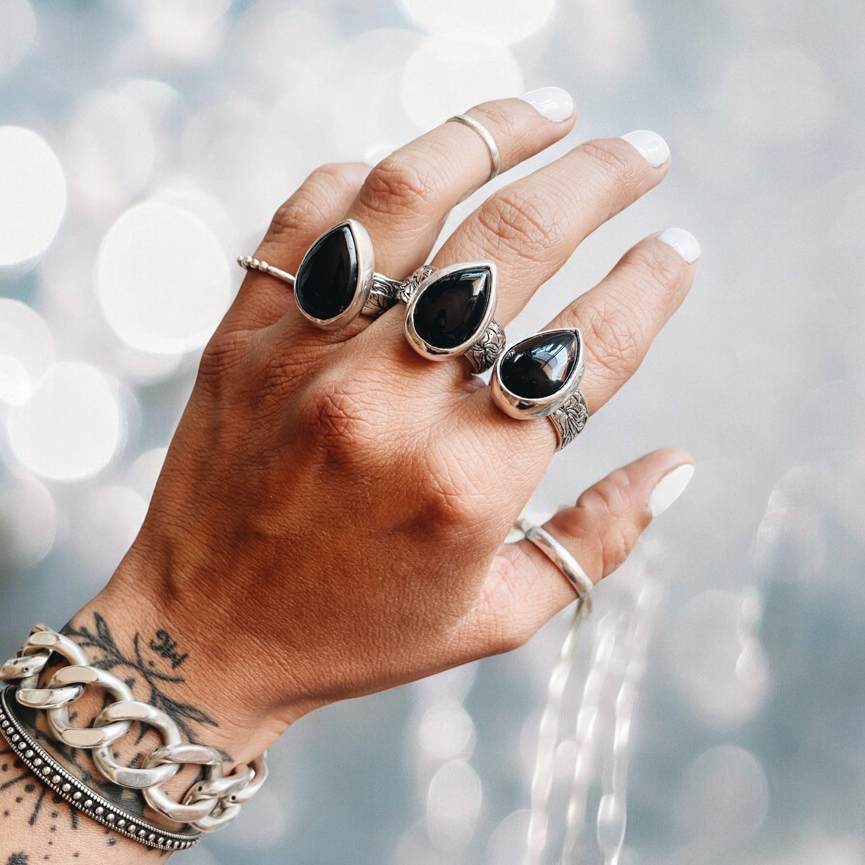 Anillo Flamenco Gota Onix