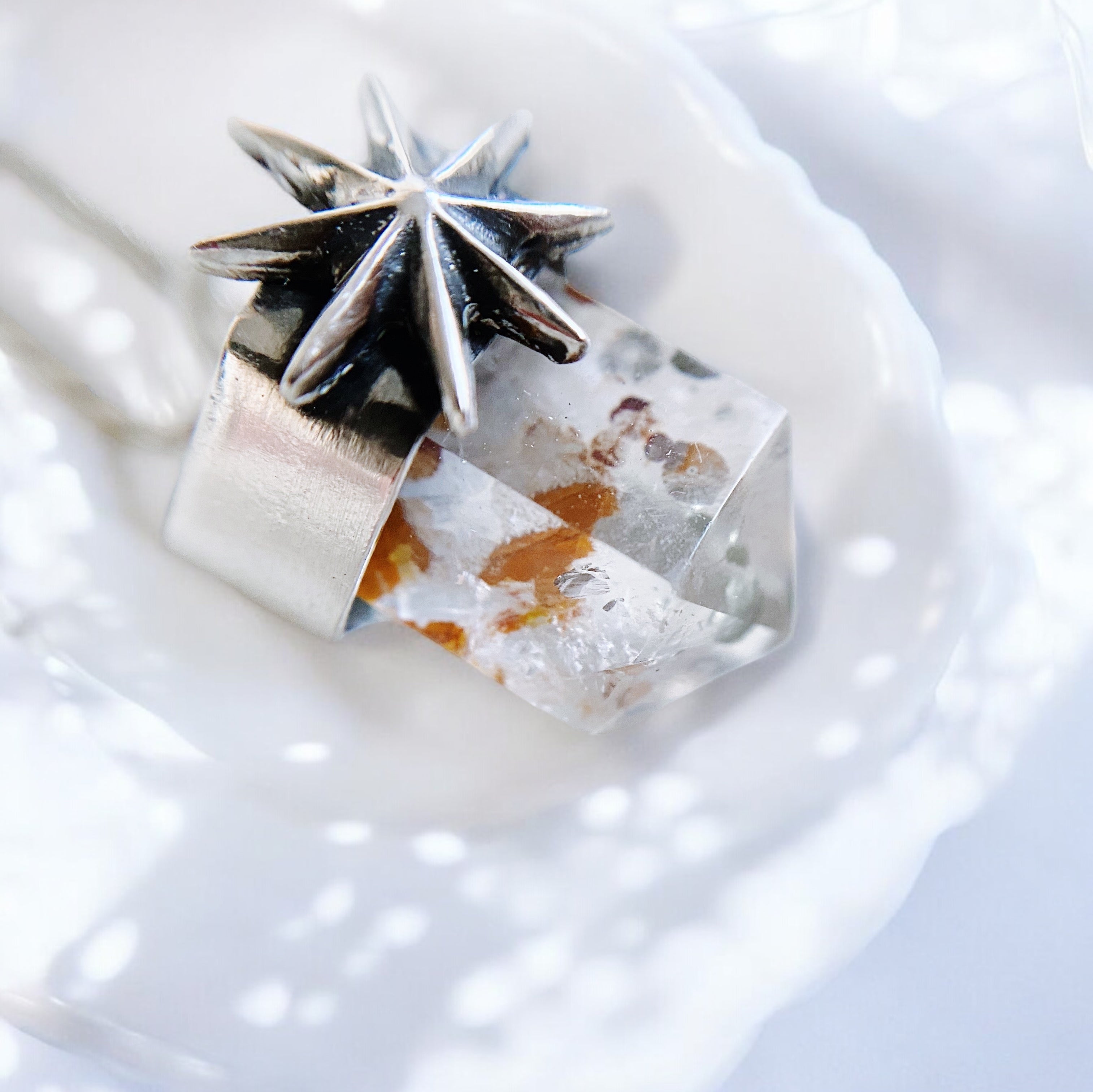 Colgante Punta Lucero Cuarzo Pirita + Hematoide