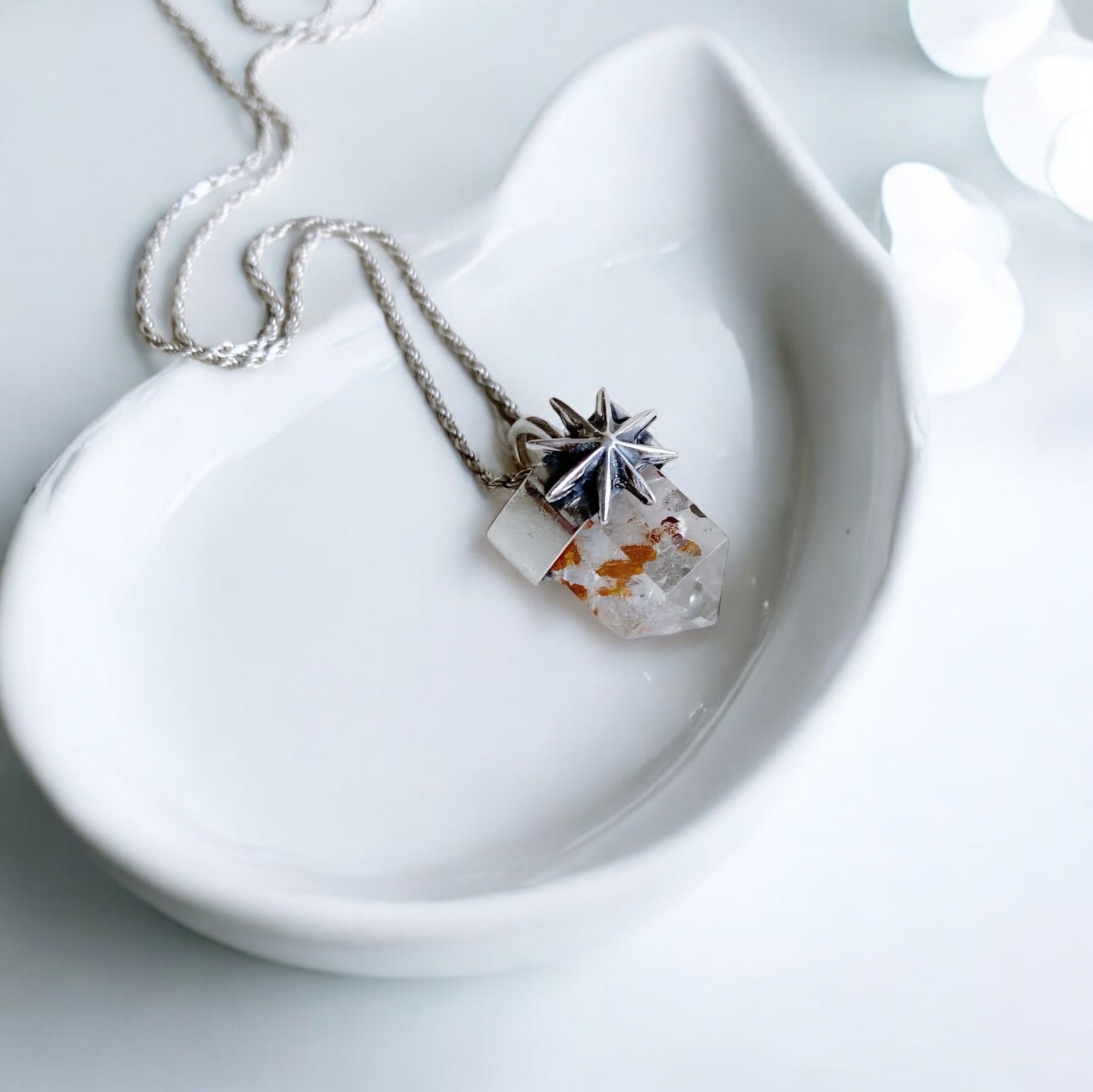 Colgante Punta Lucero Cuarzo Pirita + Hematoide