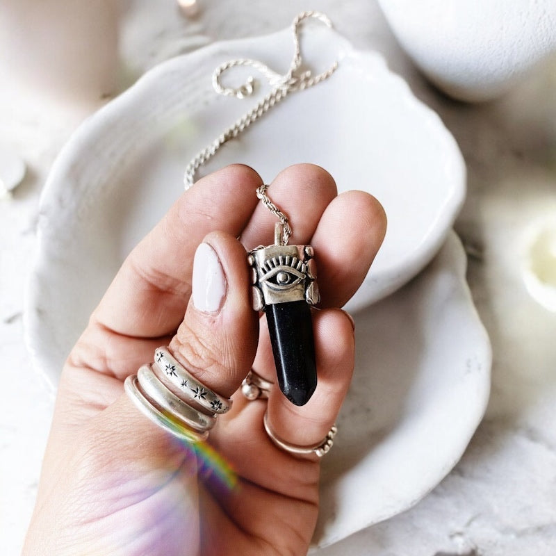 Colgante Punta Onix Ojo De la Suerte