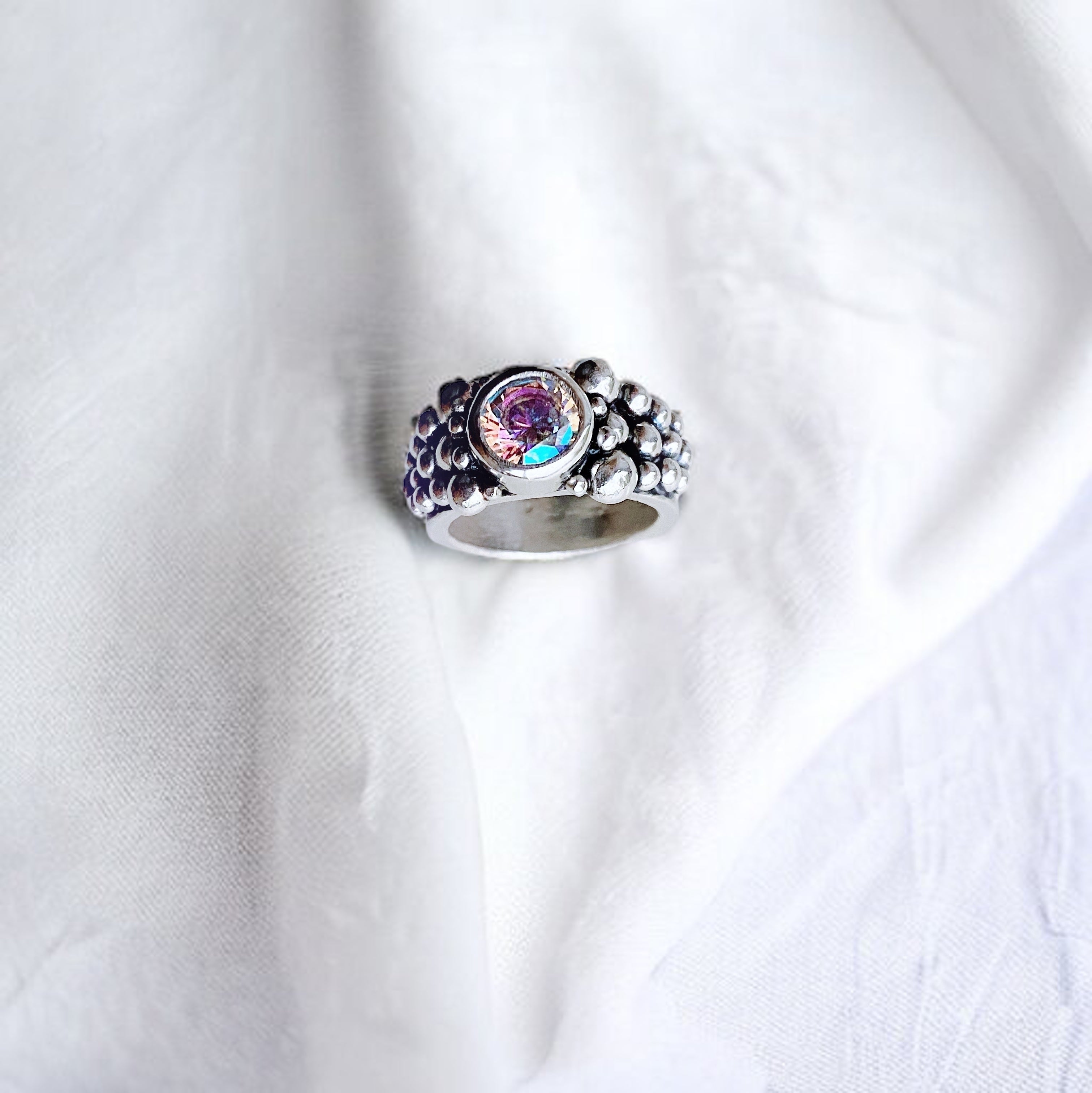 Anillo Empelotado Cristal Aurora