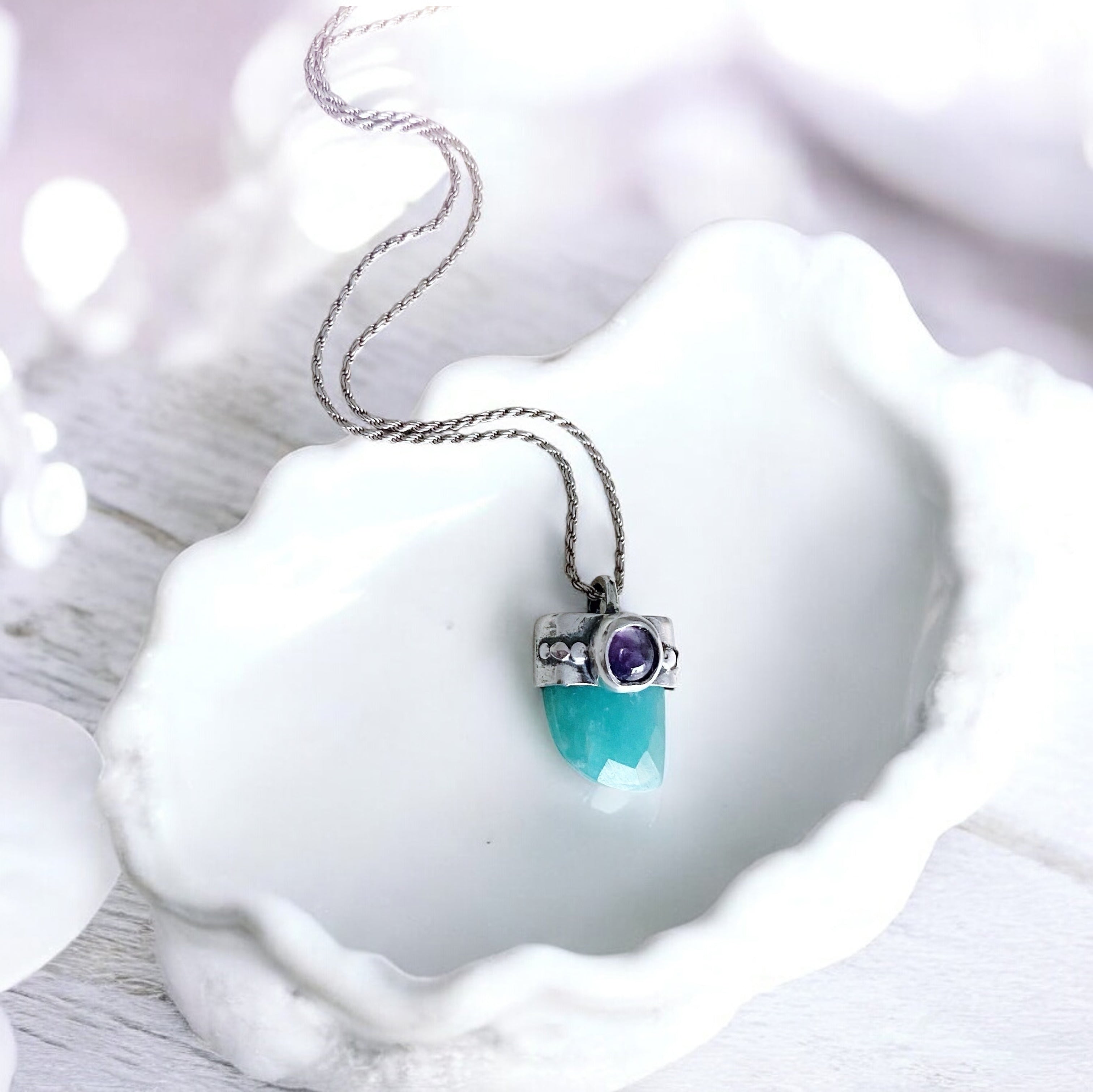Colgante Cuerno Stone Amatista “M” + Piedra a elección