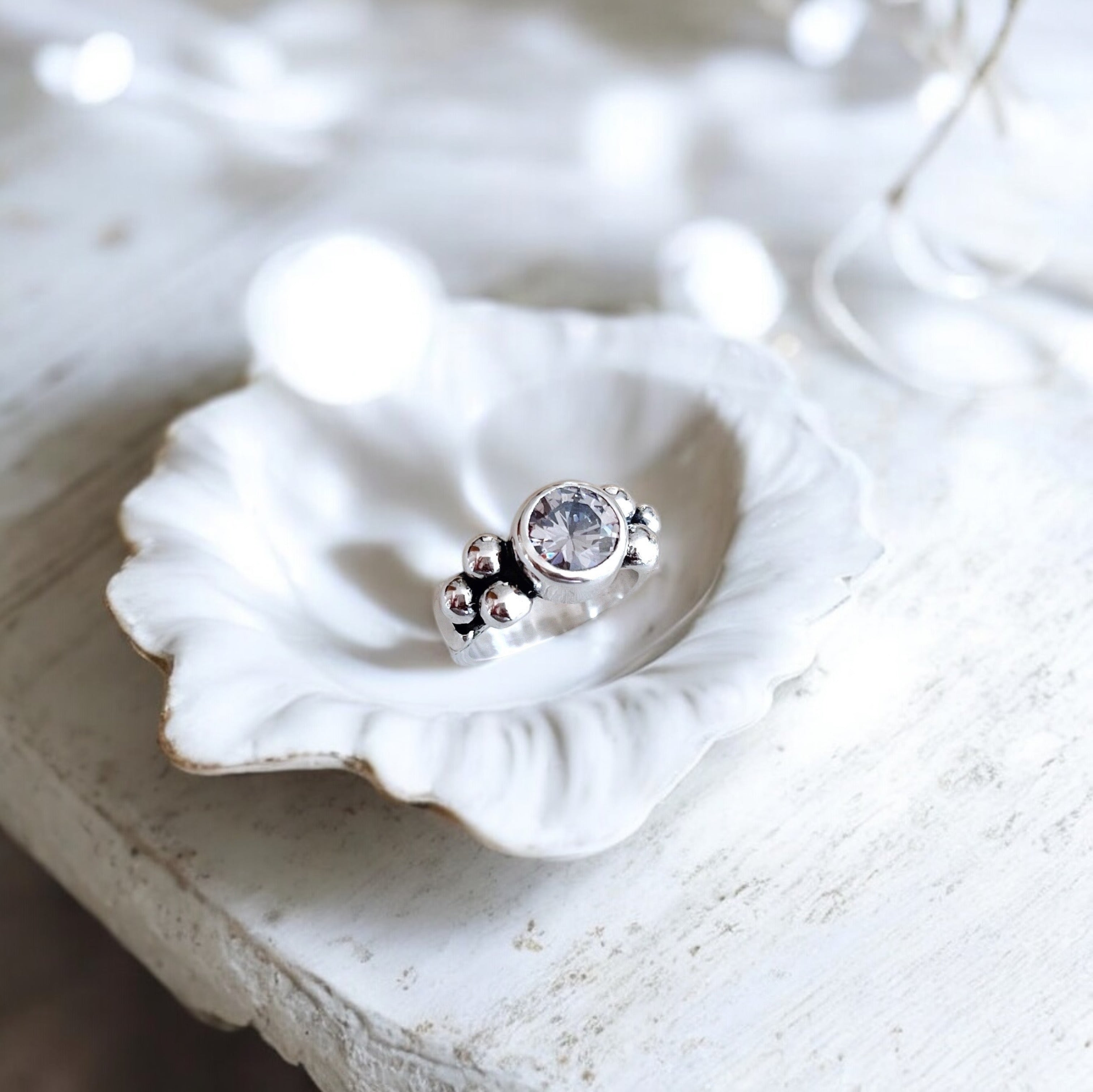 Anillo Elisa Lunar Salt & Pepper