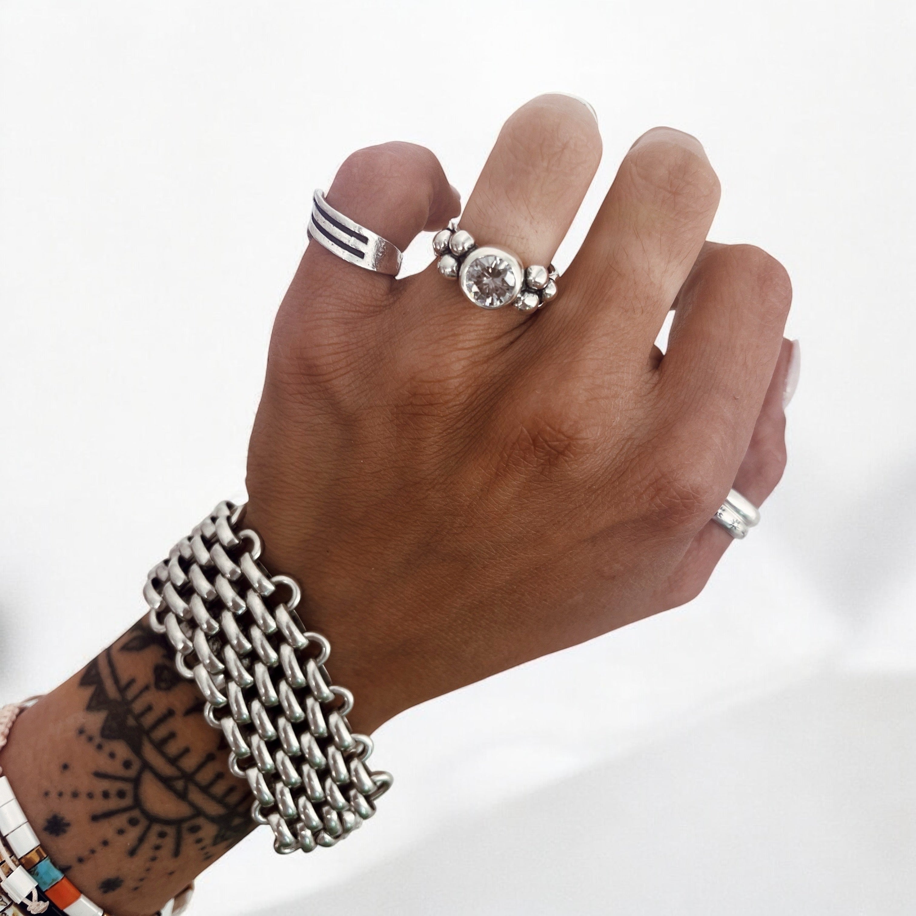 Anillo Elisa Lunar Salt & Pepper